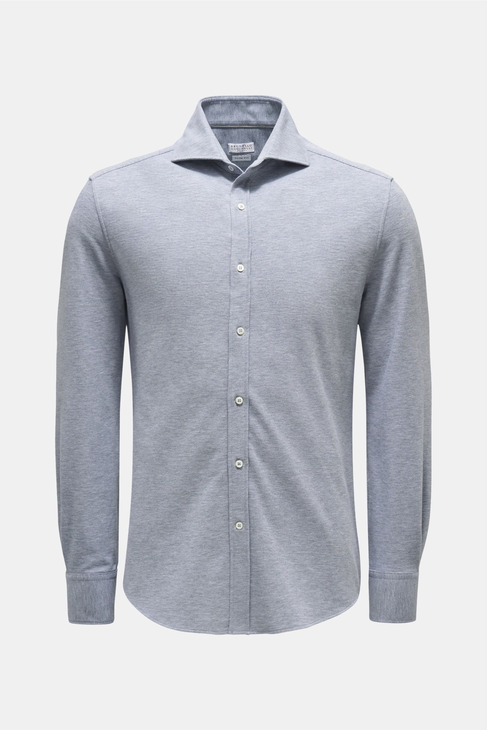 Jersey shirt shark collar grey