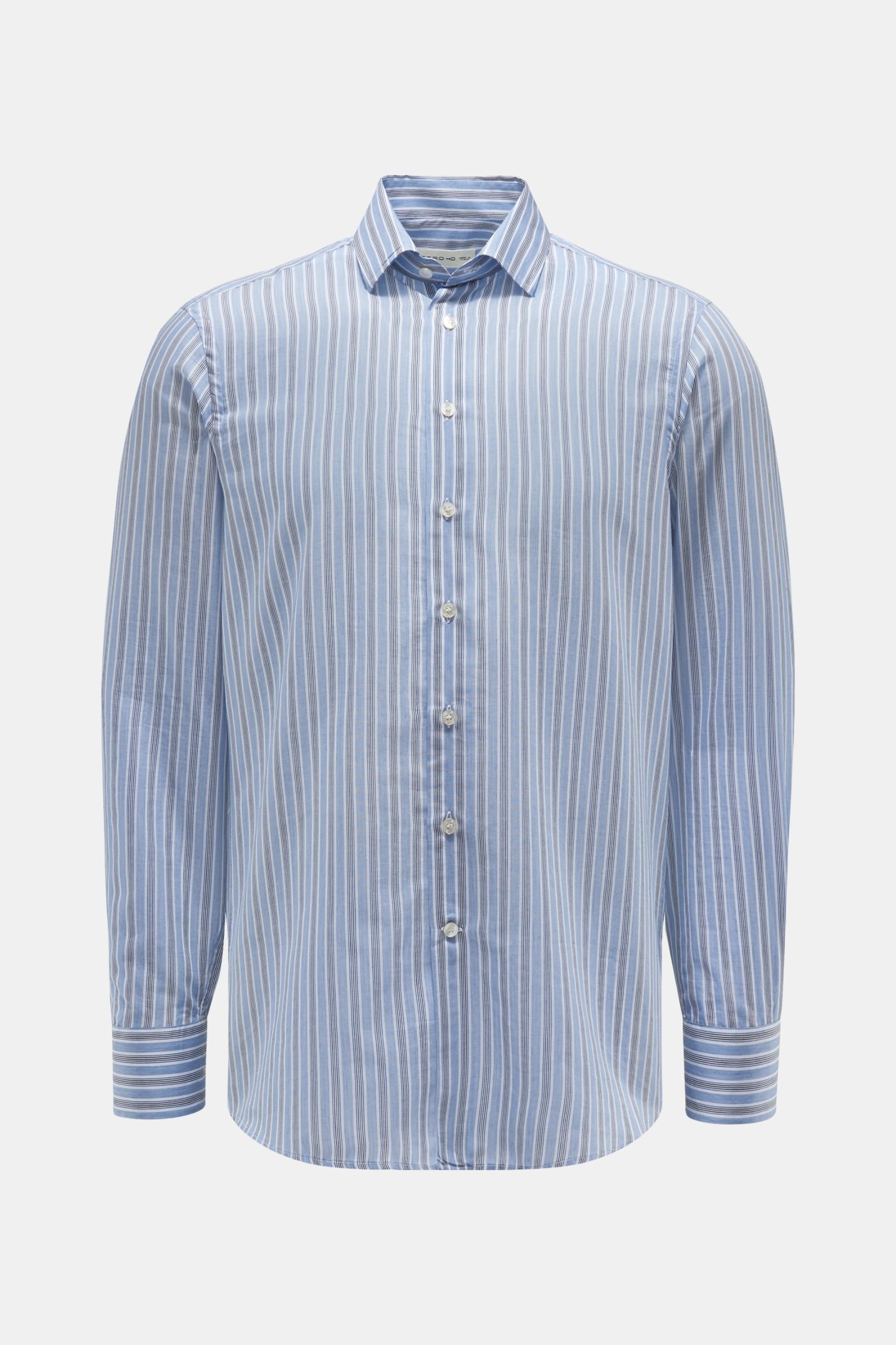 Casual shirt slim collar grey-blue/white striped