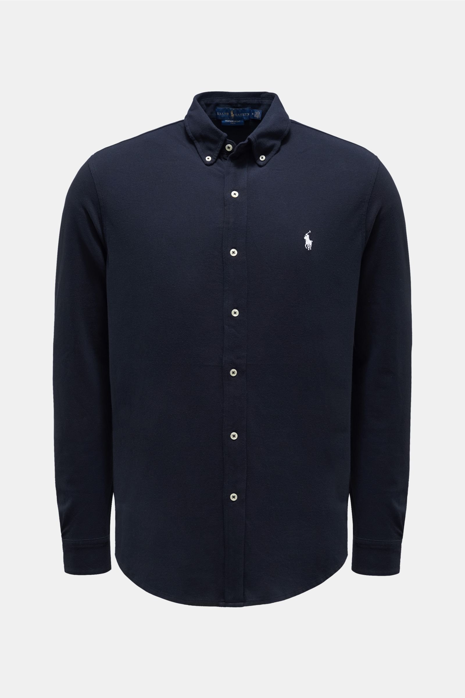 Jersey shirt button-down collar navy