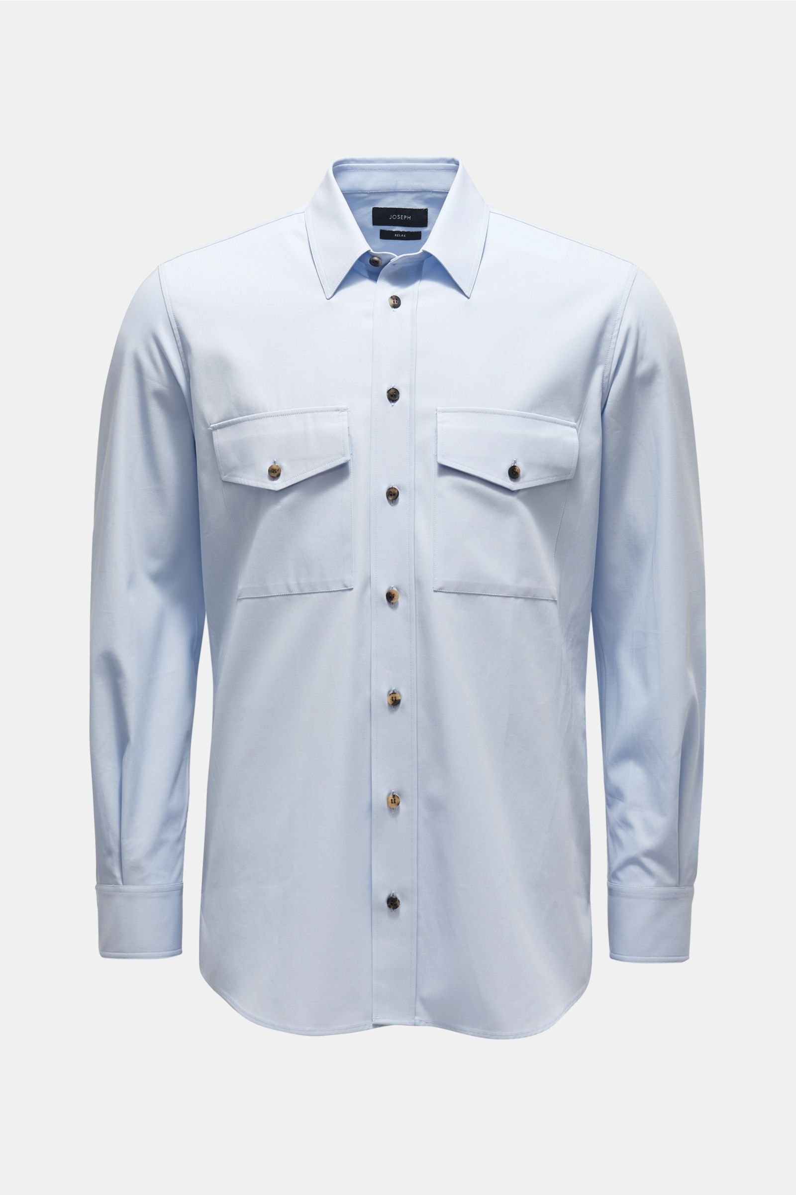 Casual shirt slim collar pastel blue