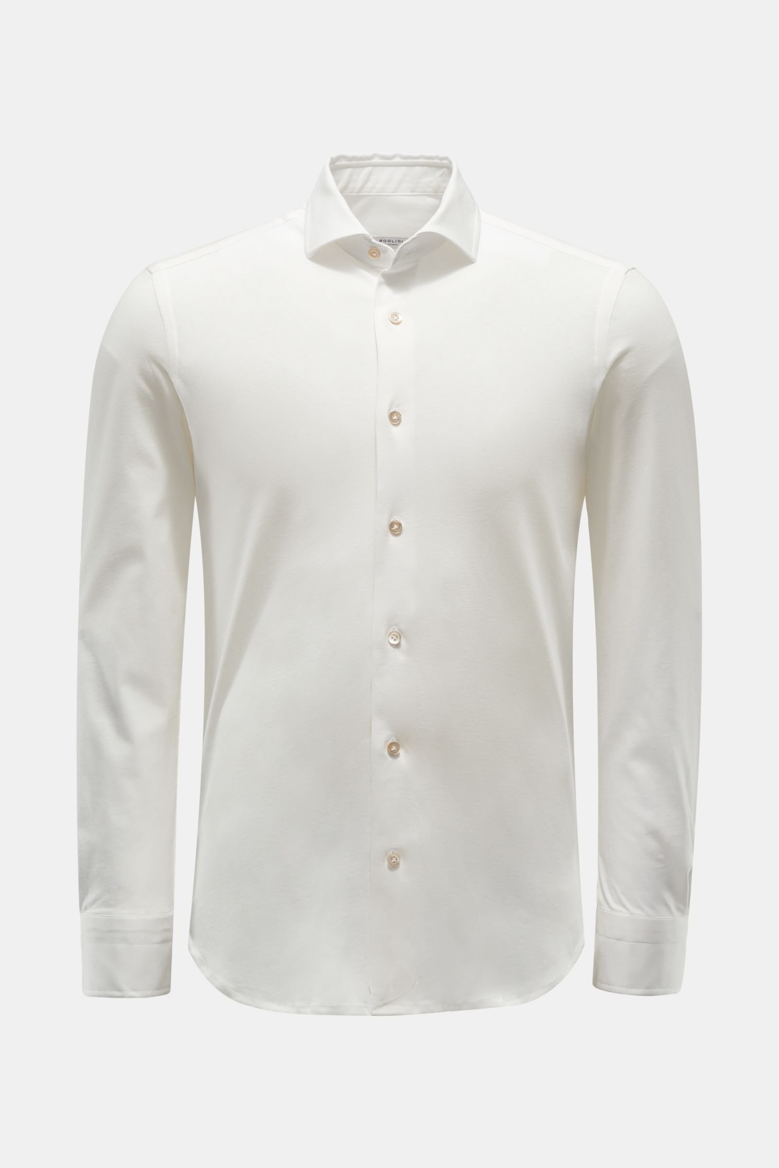 Jersey shirt slim collar off-white