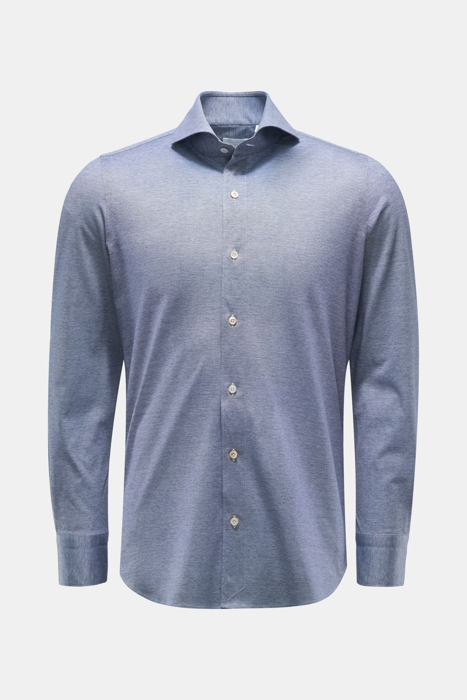 Jersey shirt 'Sergio Toronto' shark collar grey-blue