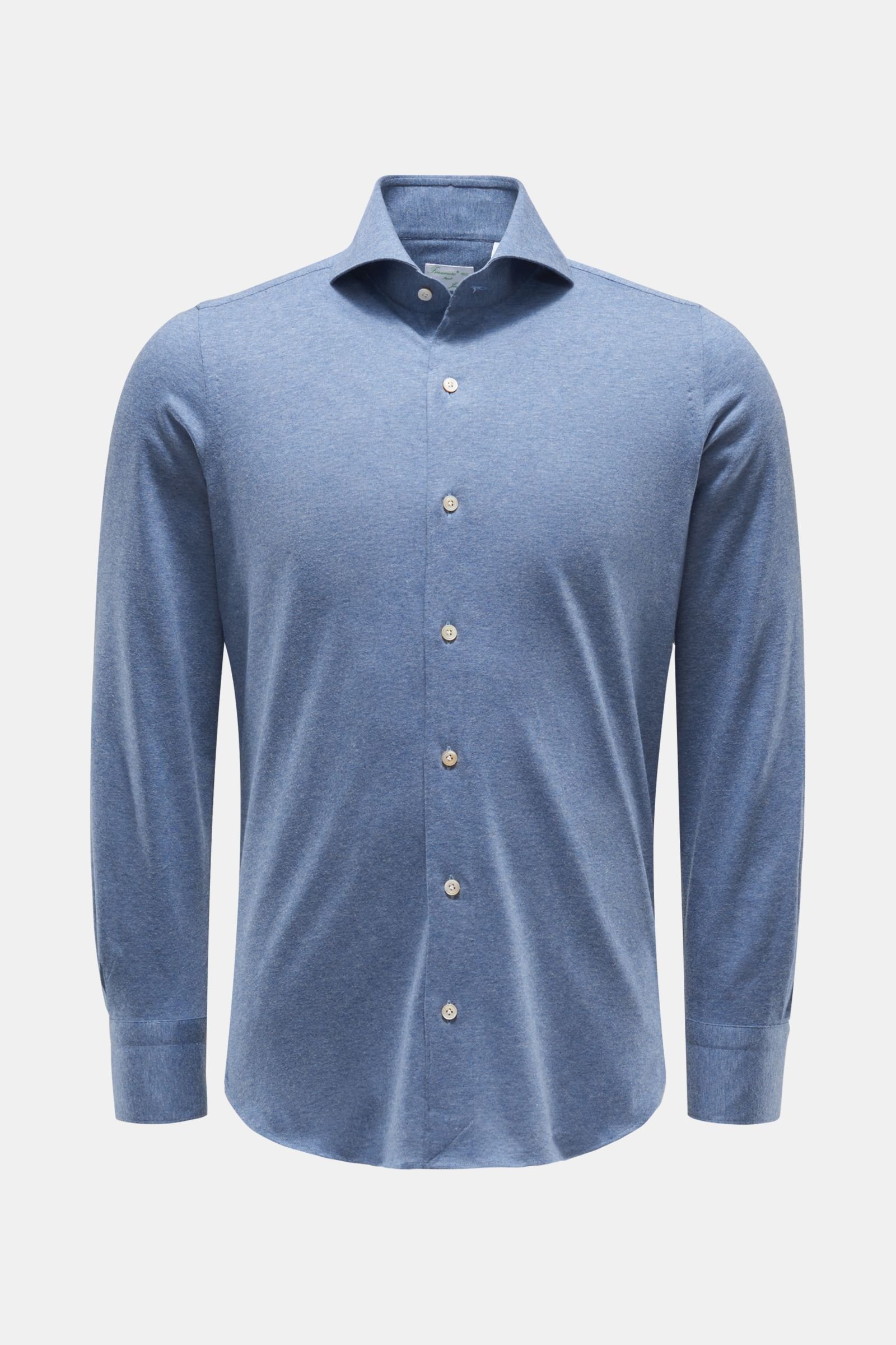 Jersey shirt 'Toronto Sergio' shark collar smoky blue