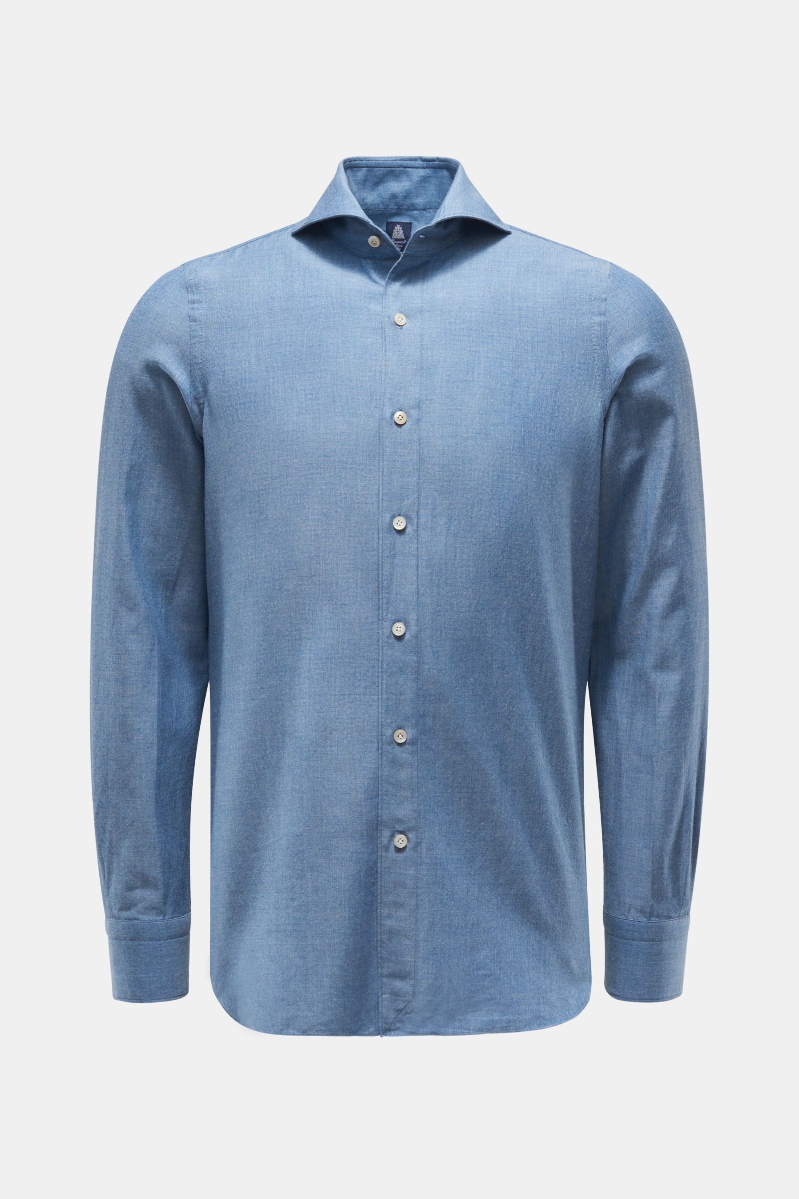 Casual shirt 'Sergio Gaeta' shark collar smoky blue