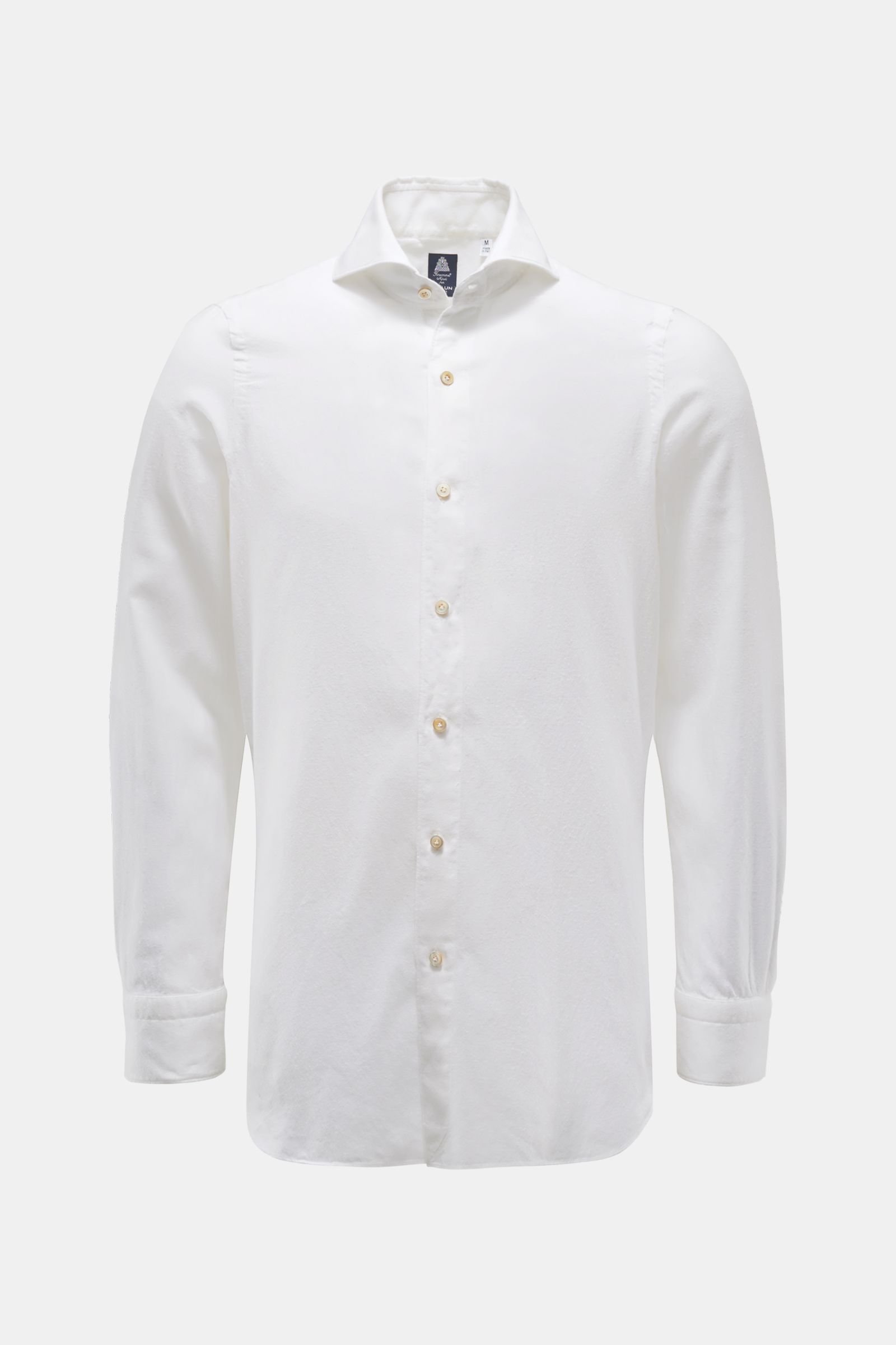Flannel shirt 'Sergio Gaeta' shark collar white