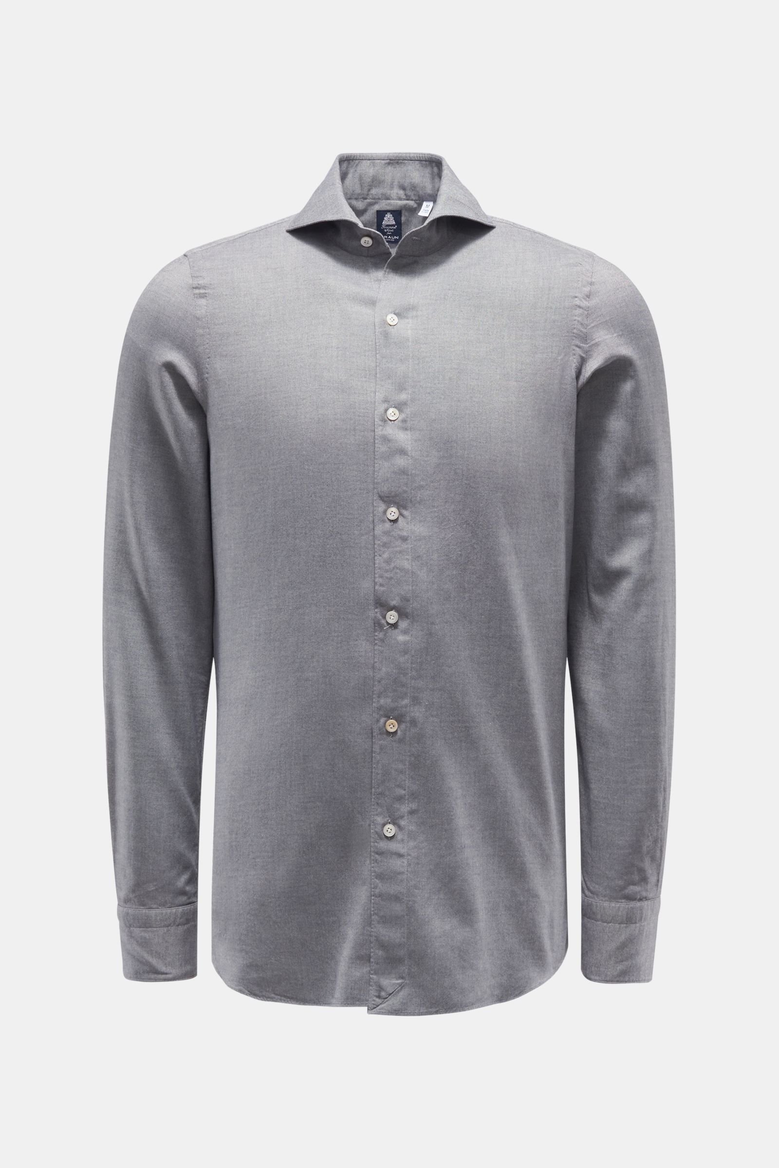 Flannel shirt 'Sergio Gaeta' shark collar grey