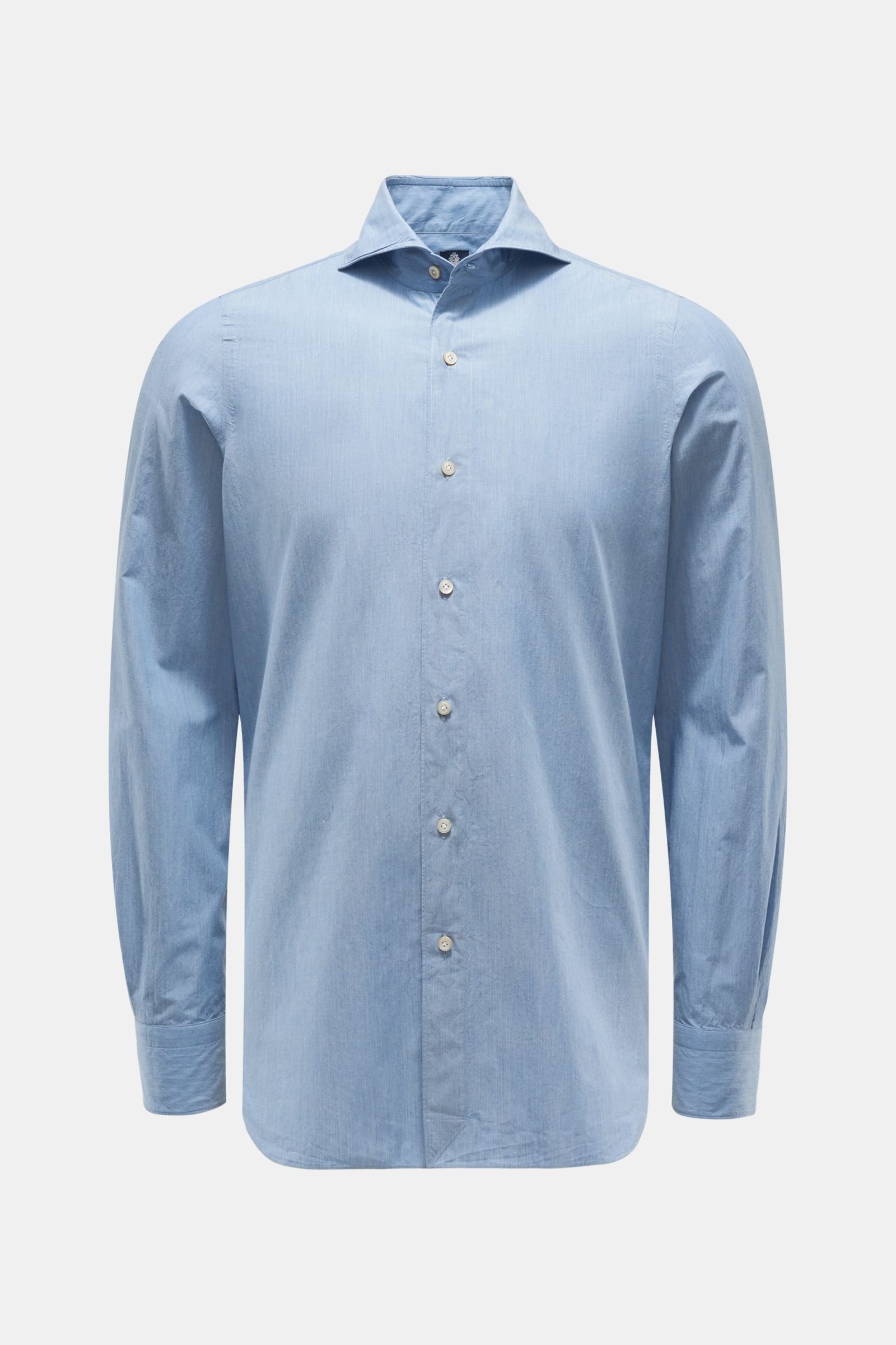 Casual shirt 'Sergio Gaeta' shark collar smoky blue