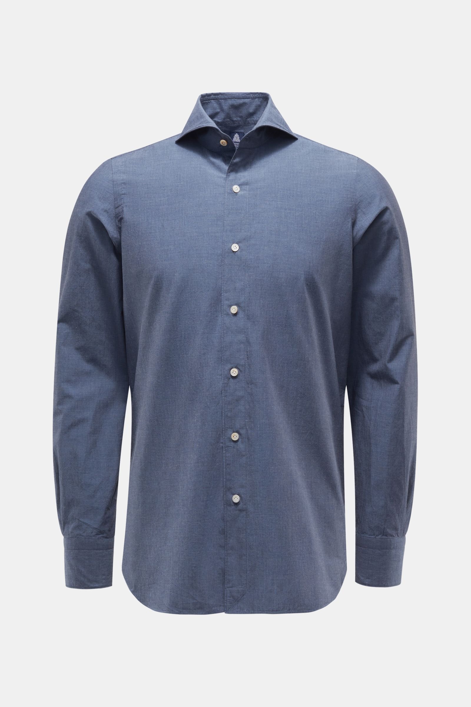 Casual shirt 'Sergio Gaeta' shark collar grey-blue