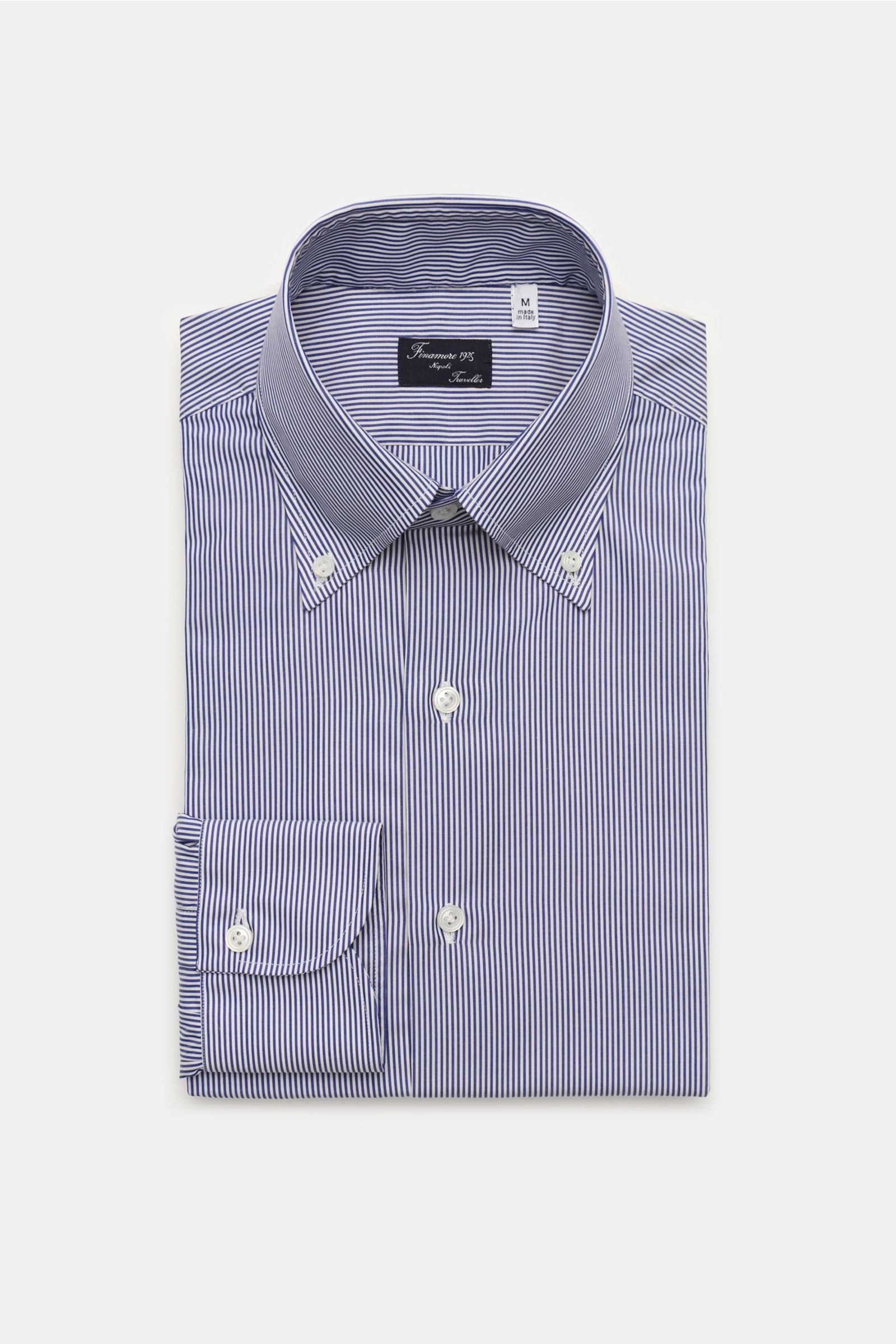 Business shirt 'Lucio Napoli' button-down collar navy/white striped