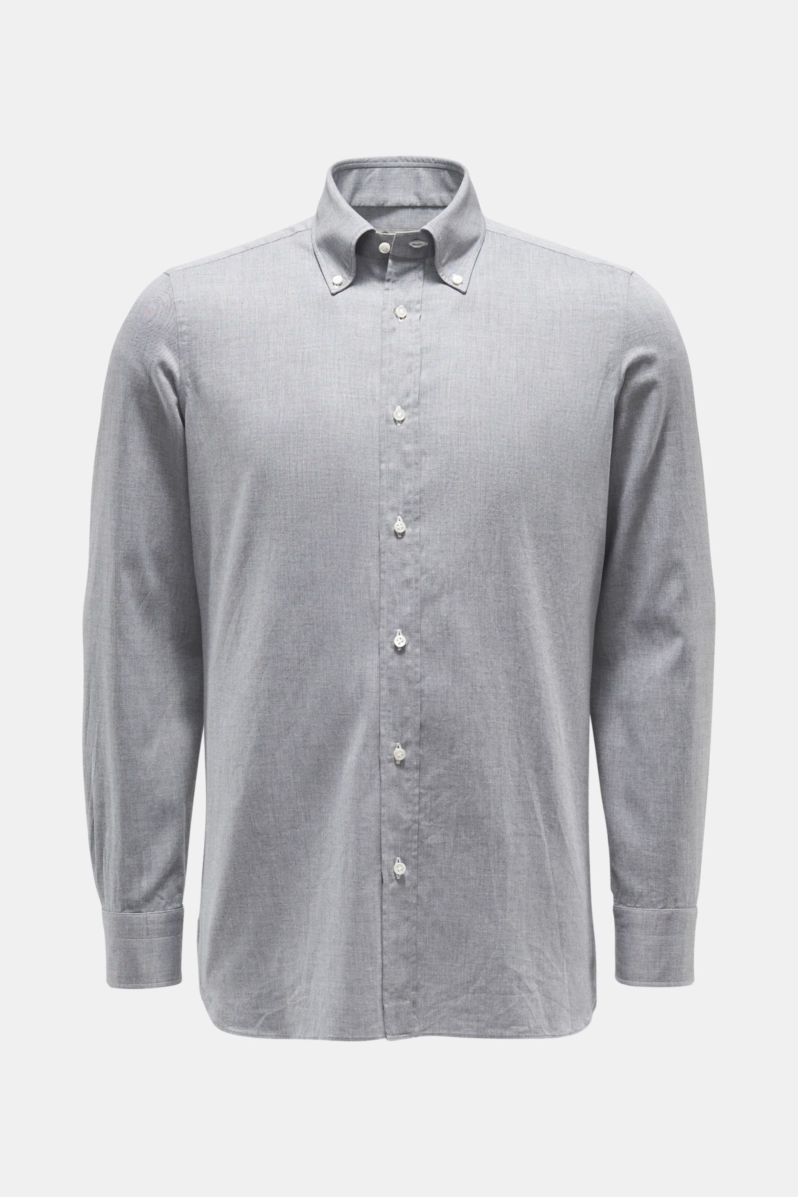 Casual shirt 'Gable' button-down collar light grey