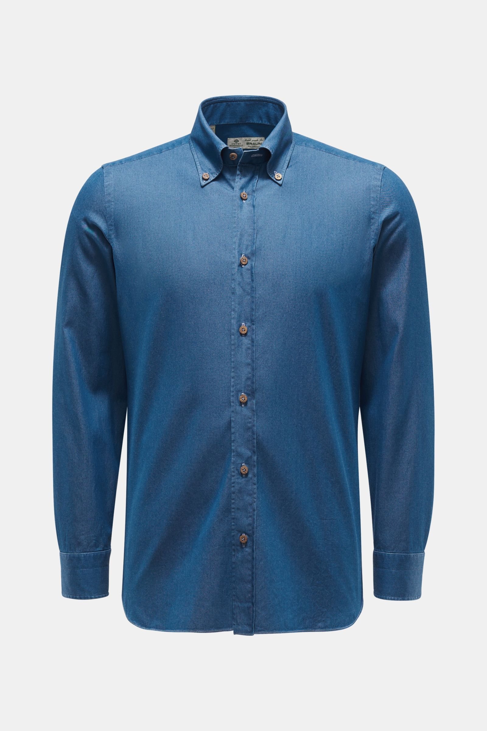 Chambray shirt 'Gable' button-down collar dark blue