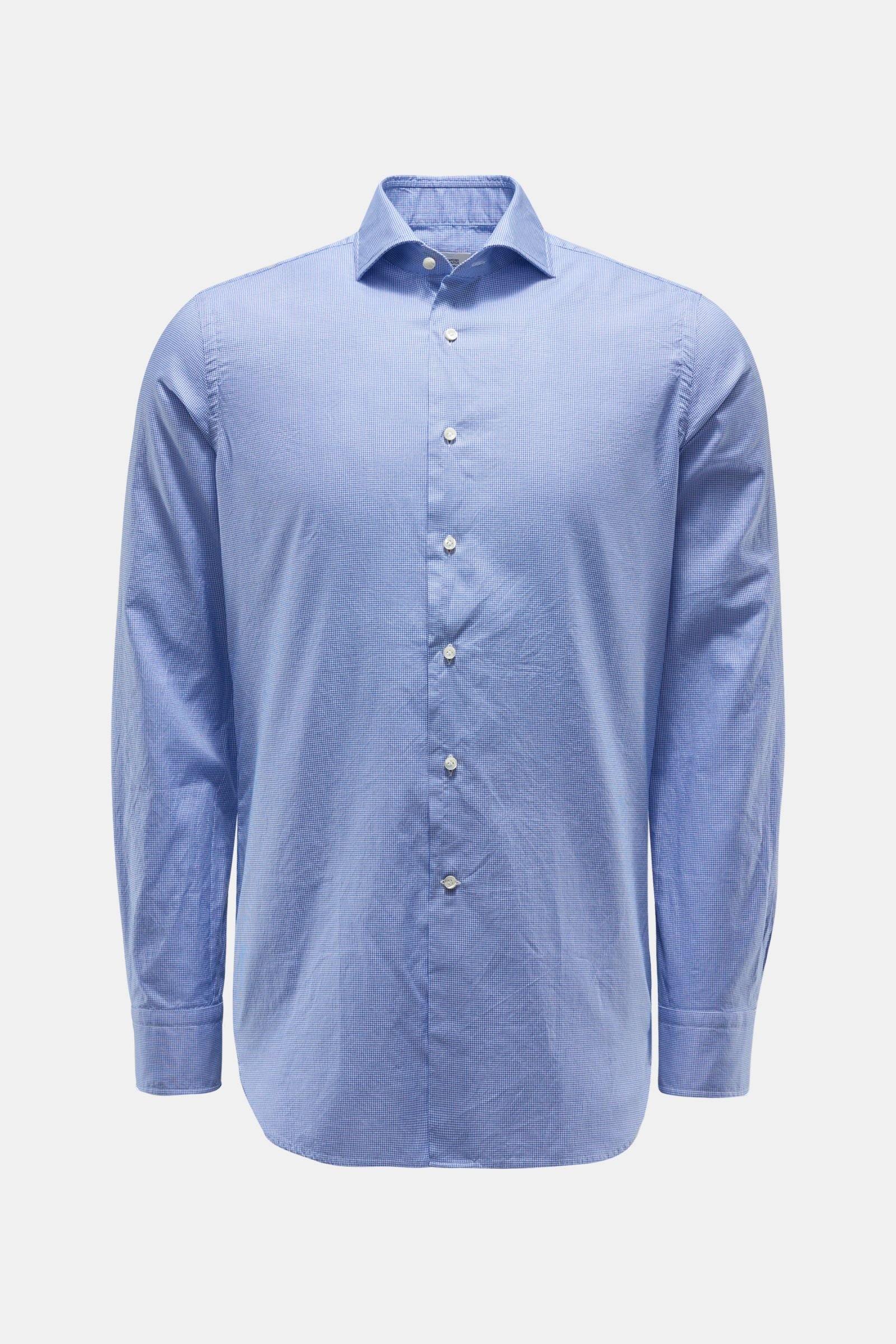 Casual shirt shark collar dark blue/white checked