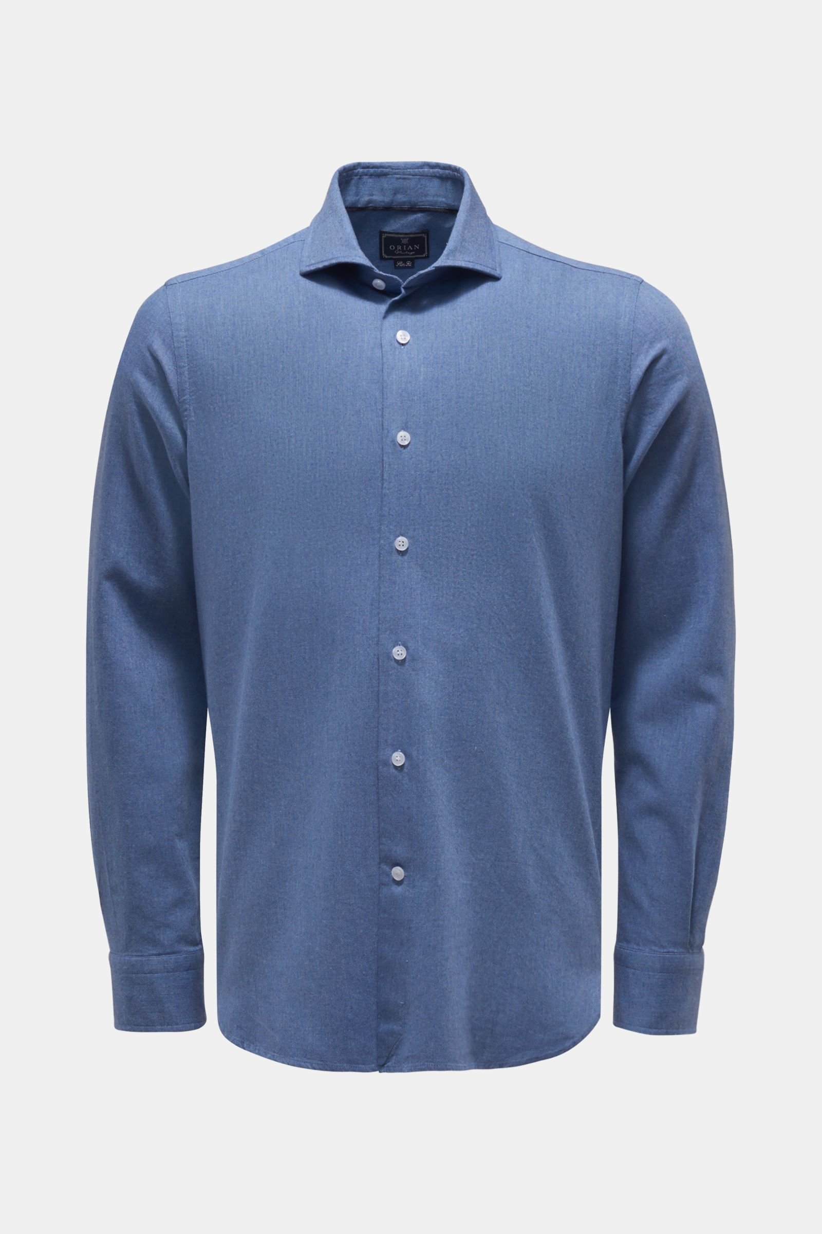 Flannel shirt shark collar smoky blue