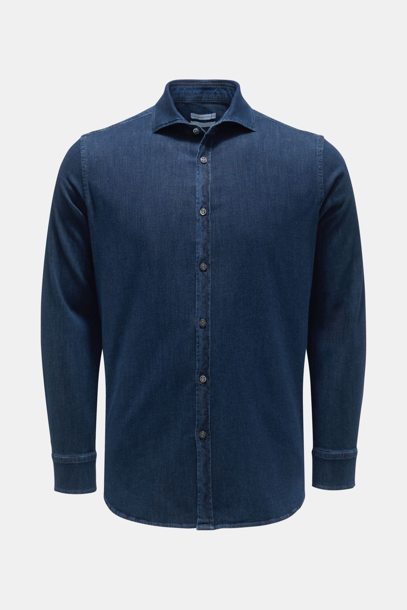 Denim shirt 'J8066' slim collar dark blue