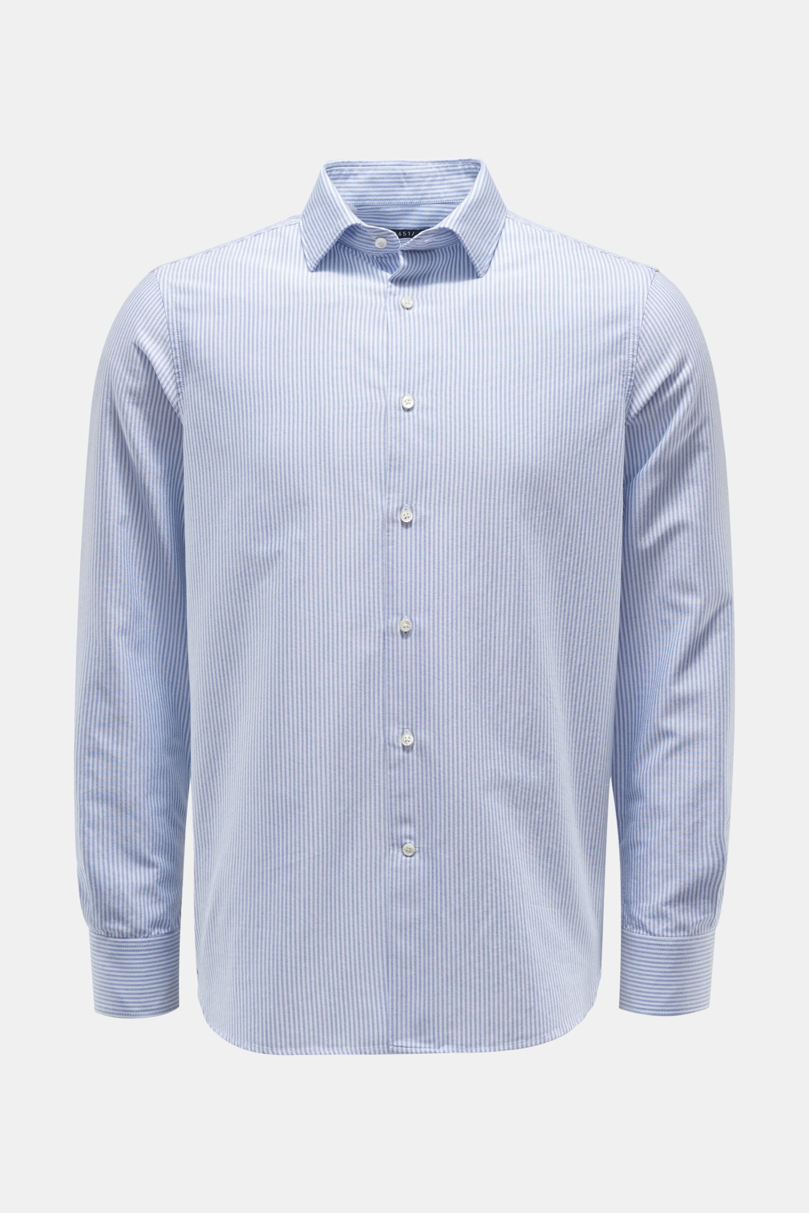 Oxford shirt Kent collar smoky blue/white striped