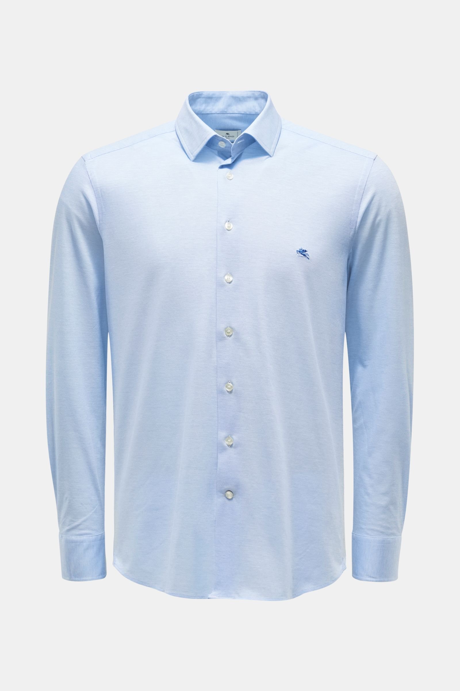 Piqué shirt Kent collar light blue