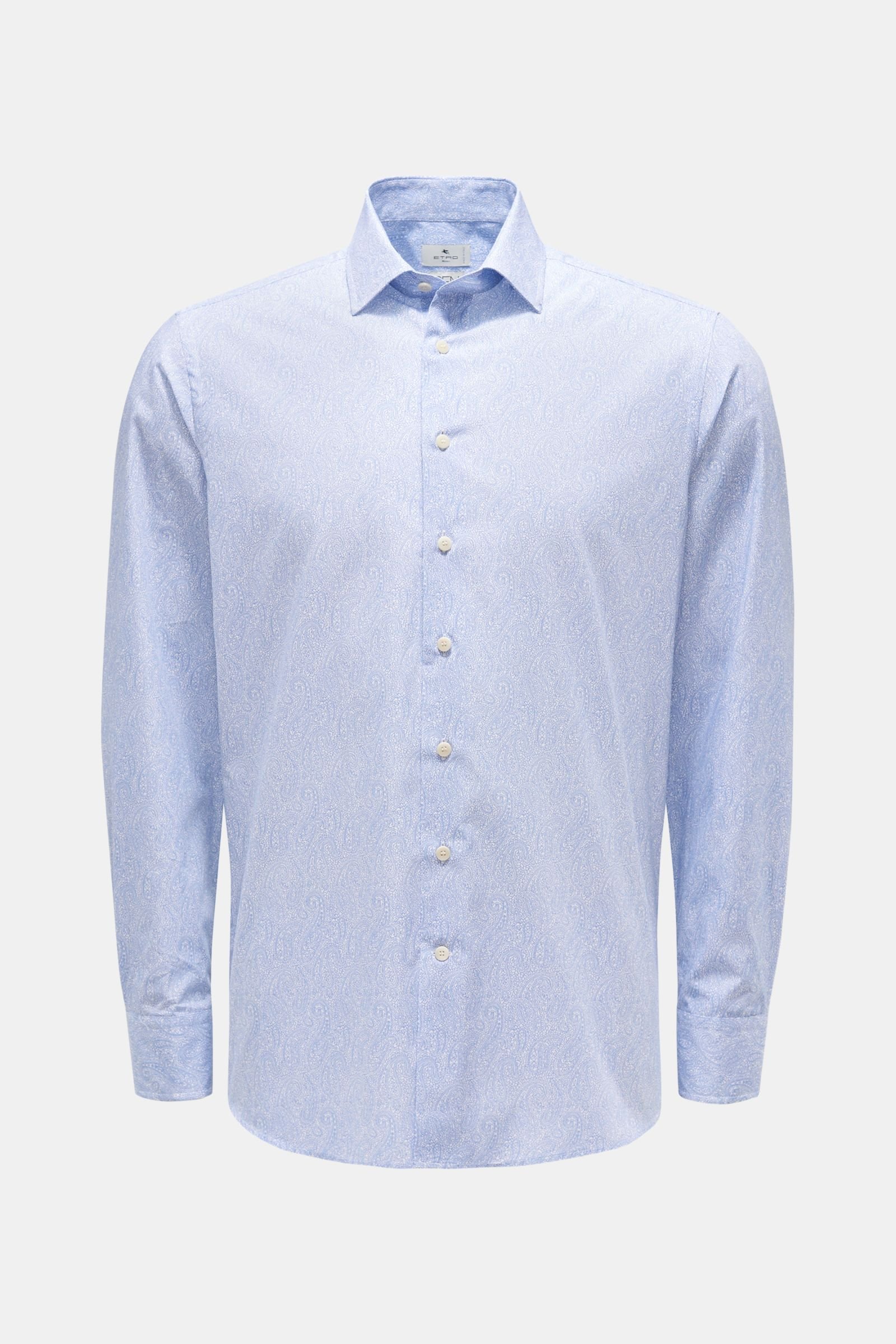 Casual shirt narrow collar blue/white patterned