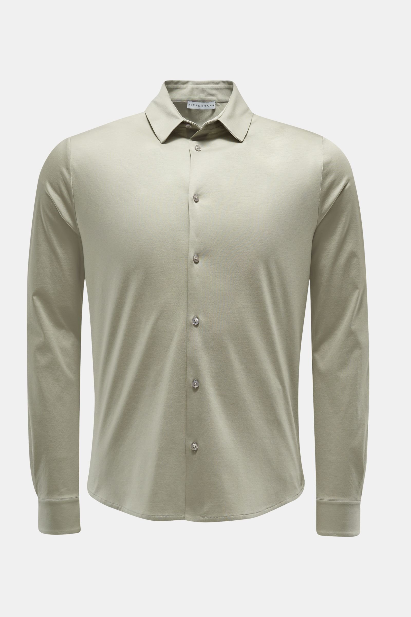 Jersey shirt 'Pius' narrow collar grey green