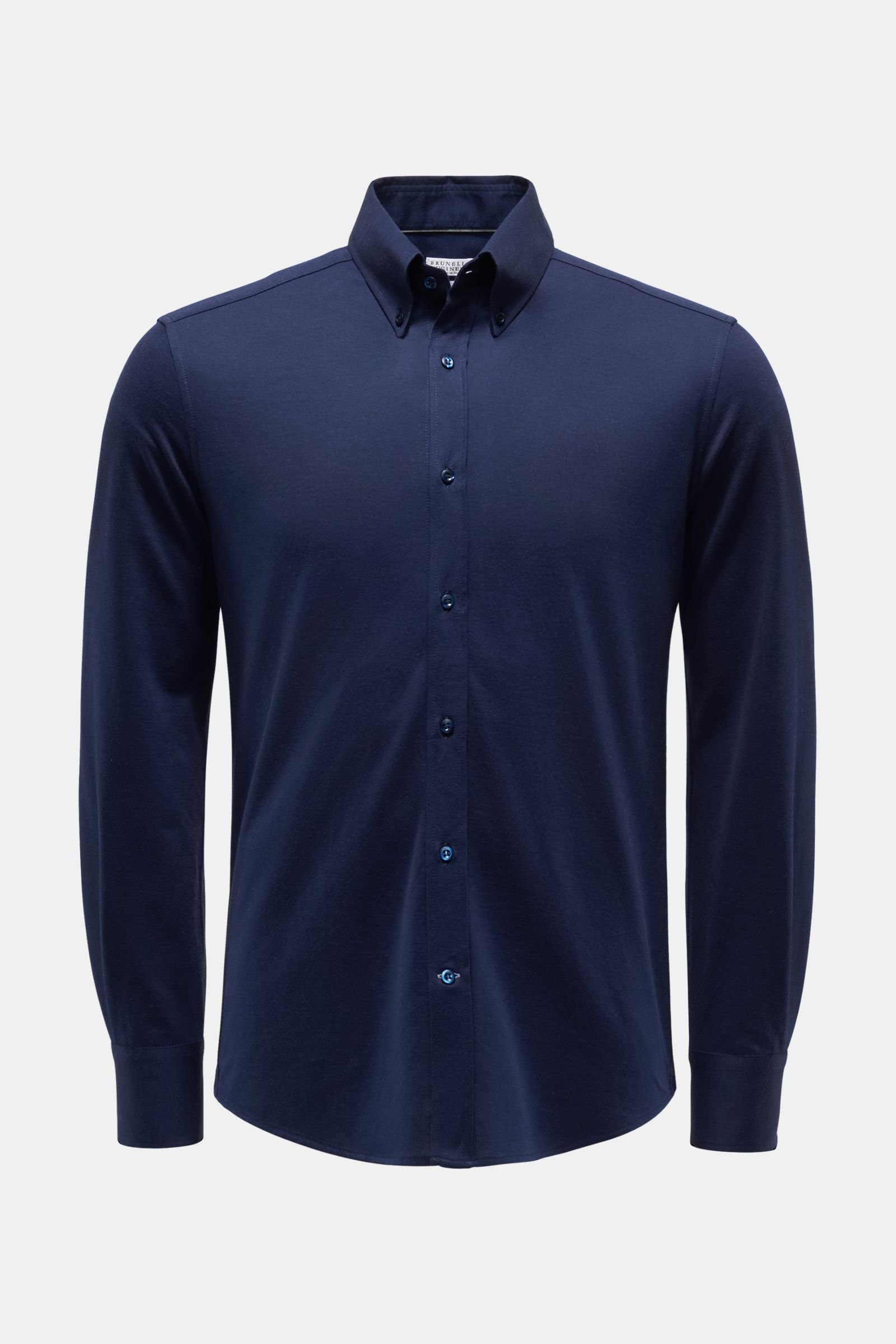 Jersey shirt button-down collar navy