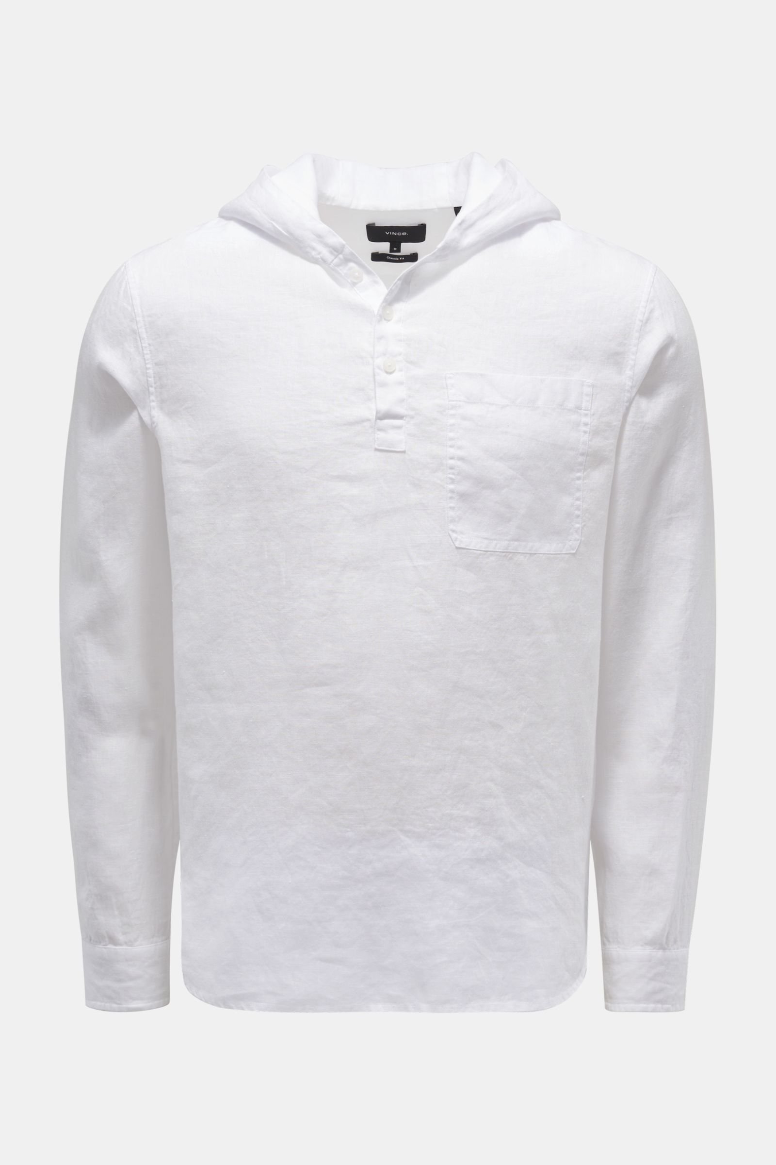 Linen popover shirt white