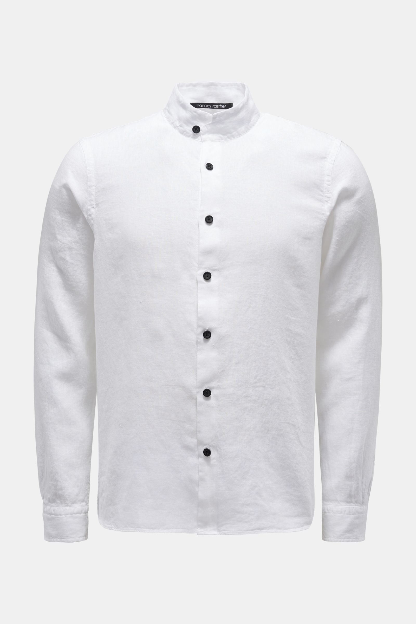 Linen shirt 'mil29ske.608' grandad collar white