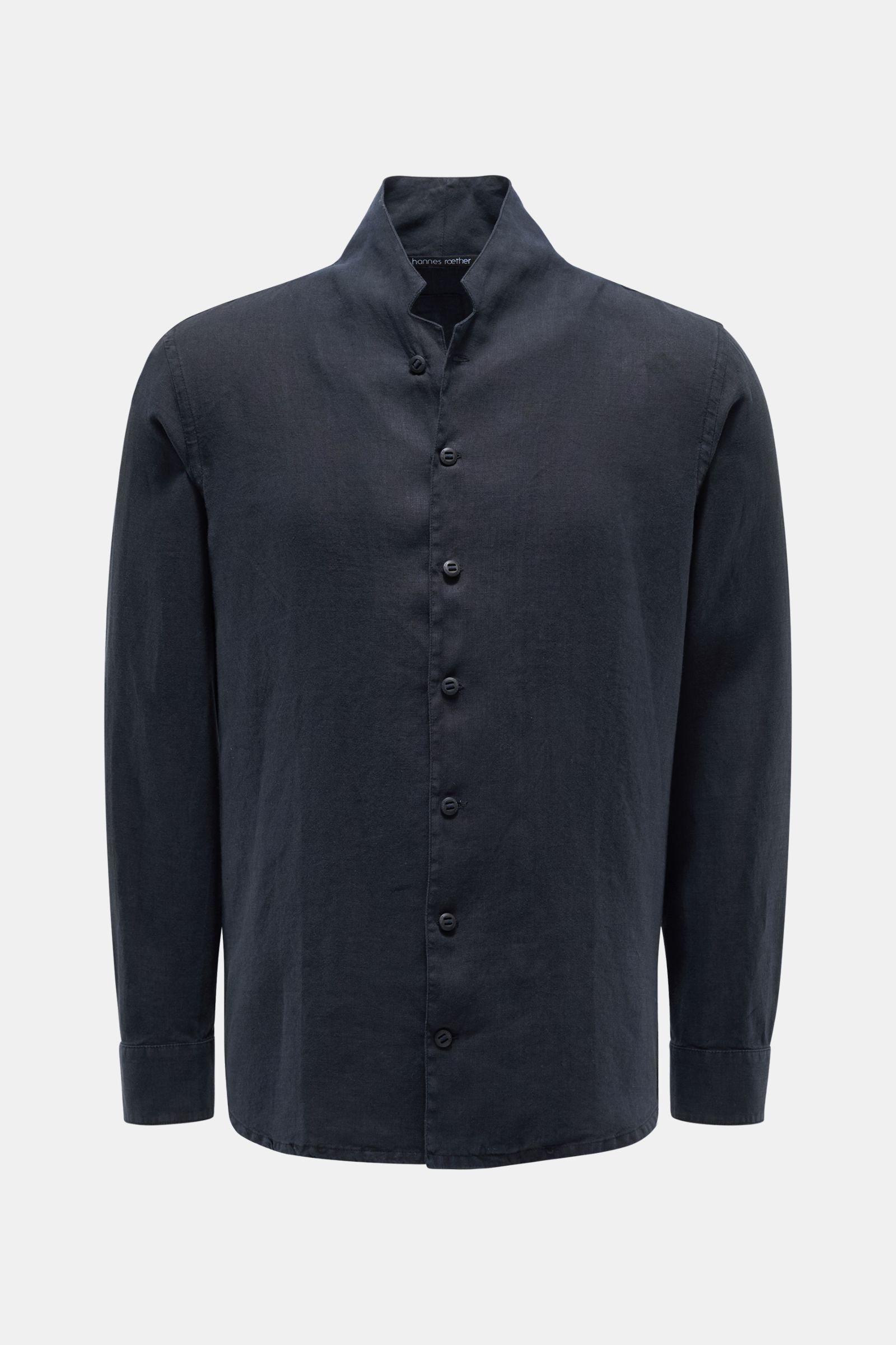 Linen shirt 'ea29rl.601' standing collar dark navy
