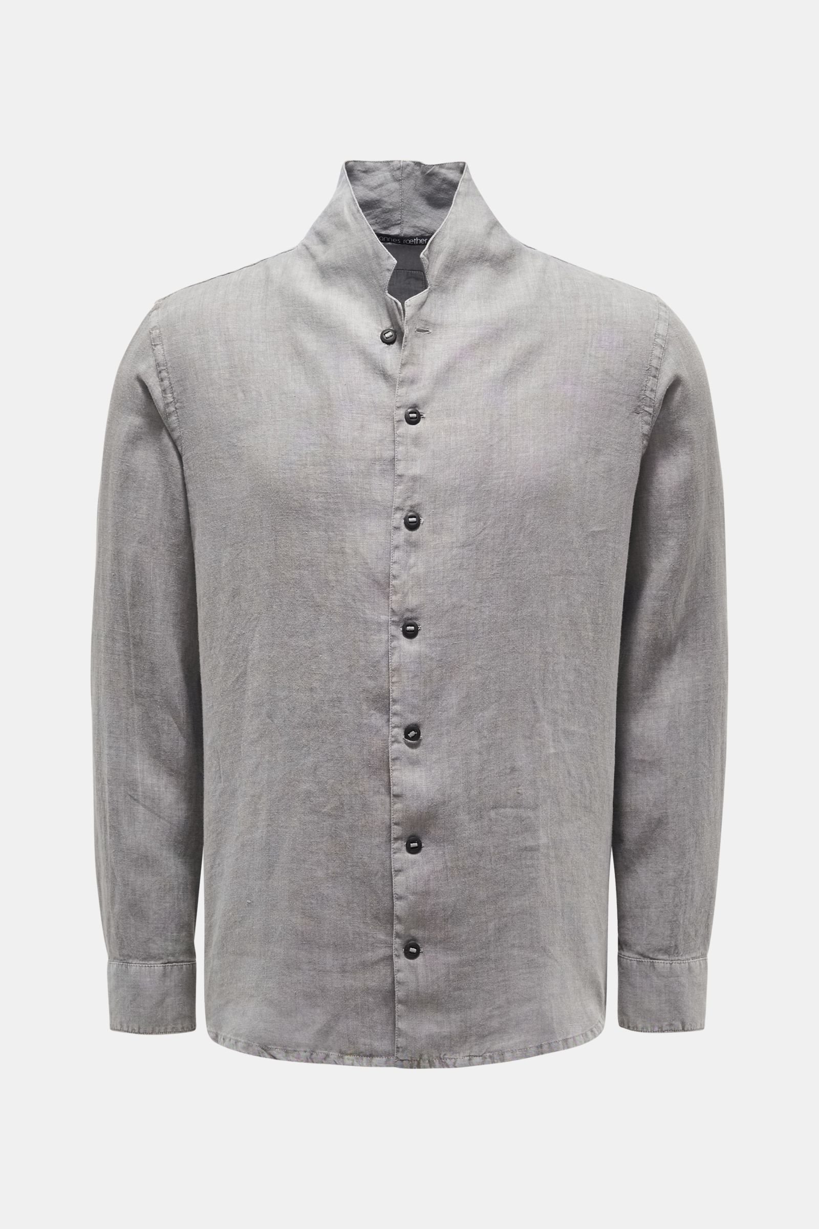 Linen shirt 'ea29rl.601' standing collar grey