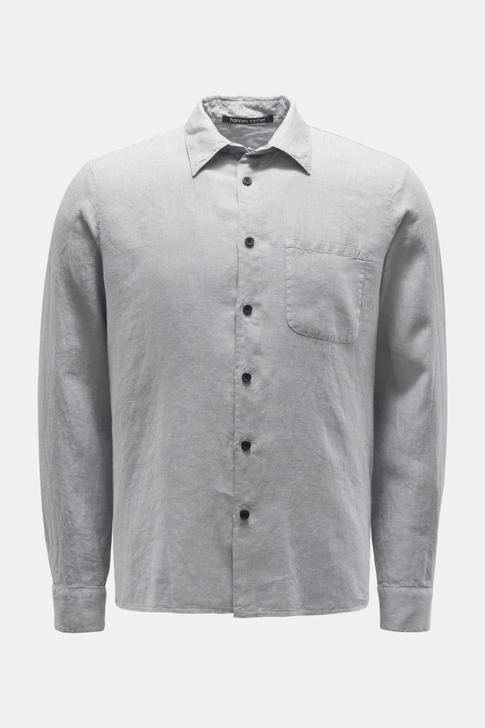 Linen shirt 'kon29zess.608' Kent collar light grey