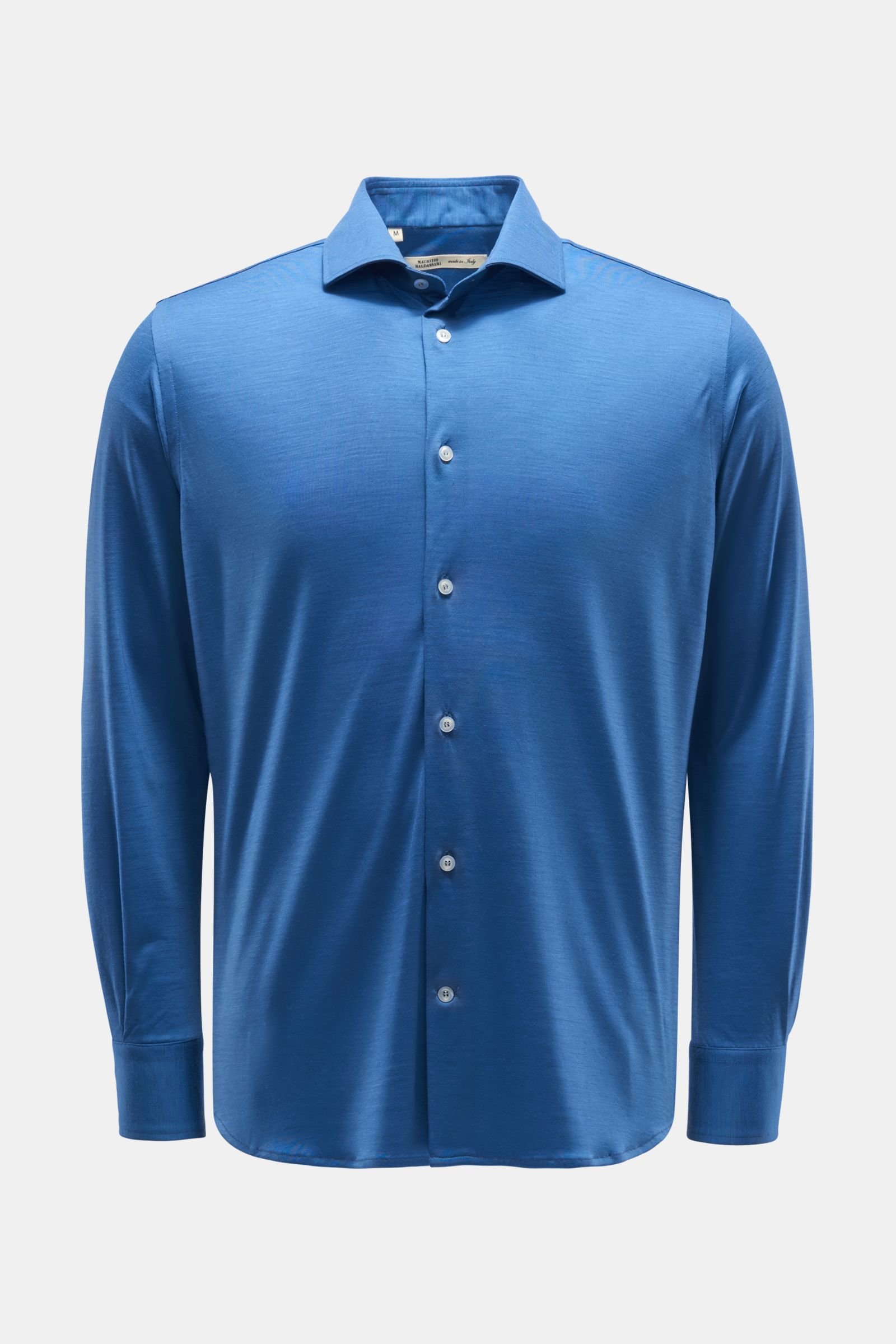Jersey shirt slim collar blue