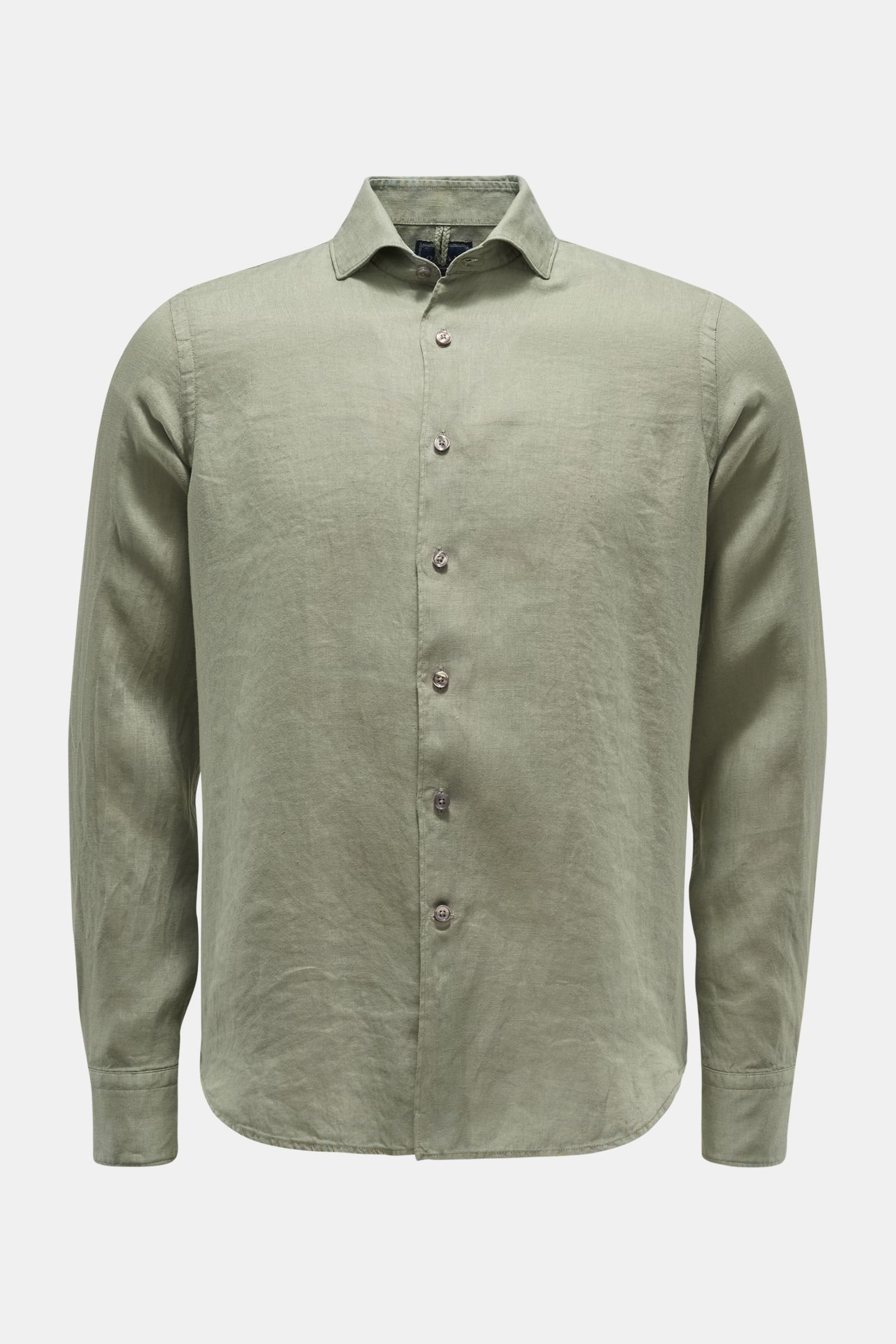 Casual shirt shark collar grey-green