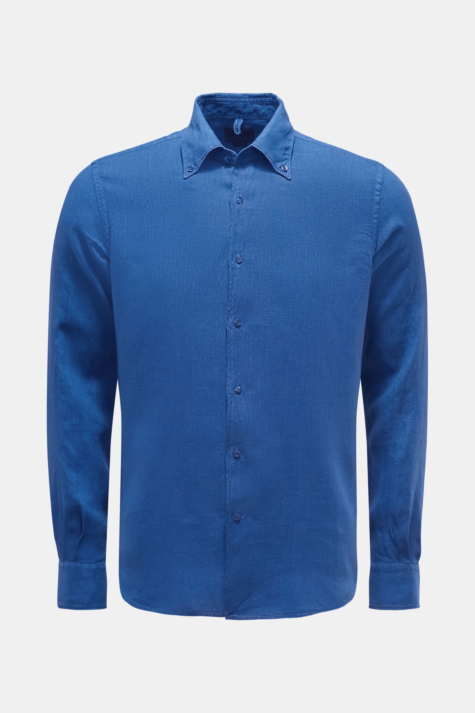 Leinenhemd Button-Down-Kragen blau