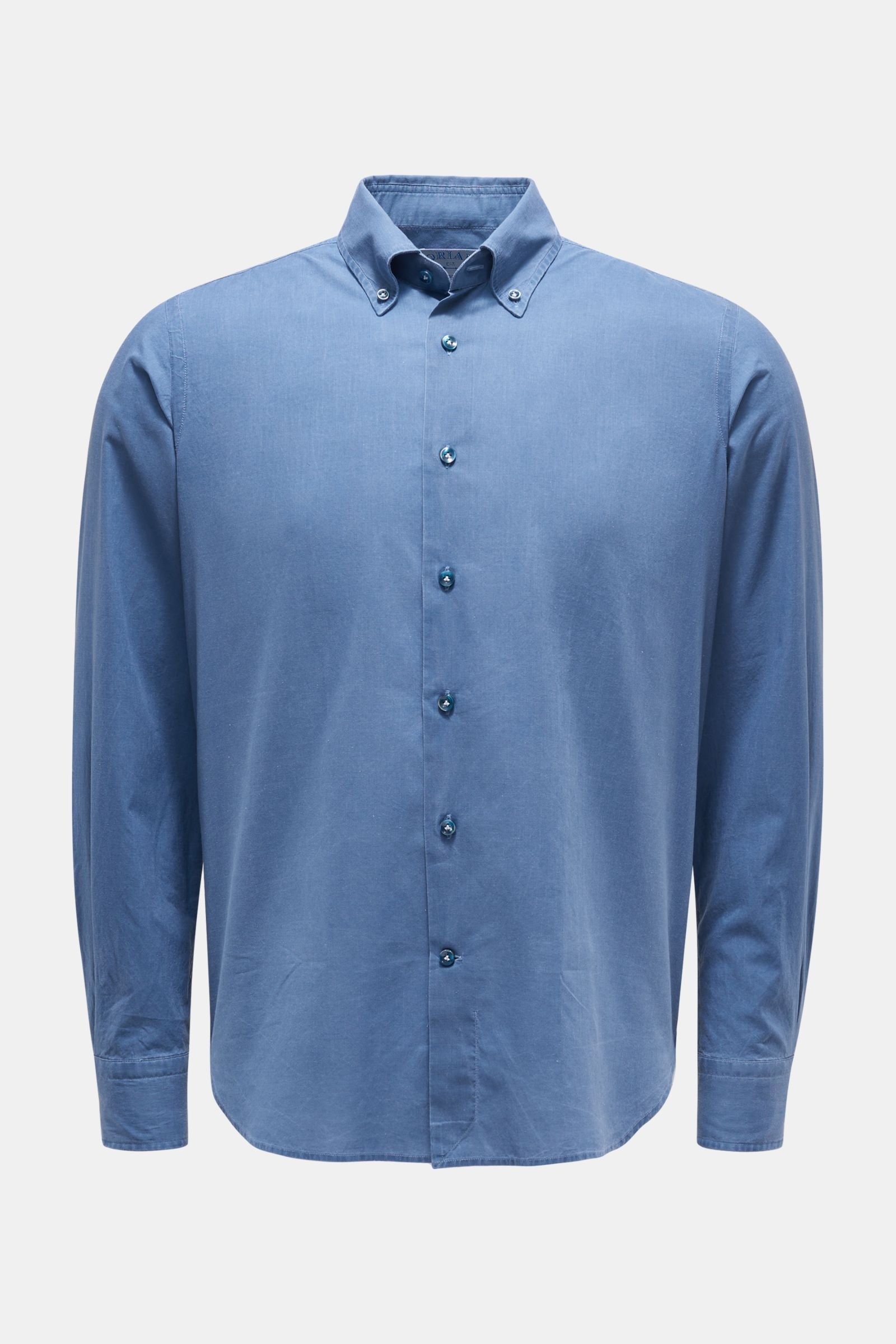Casual Hemd Button-Down-Kragen rauchblau