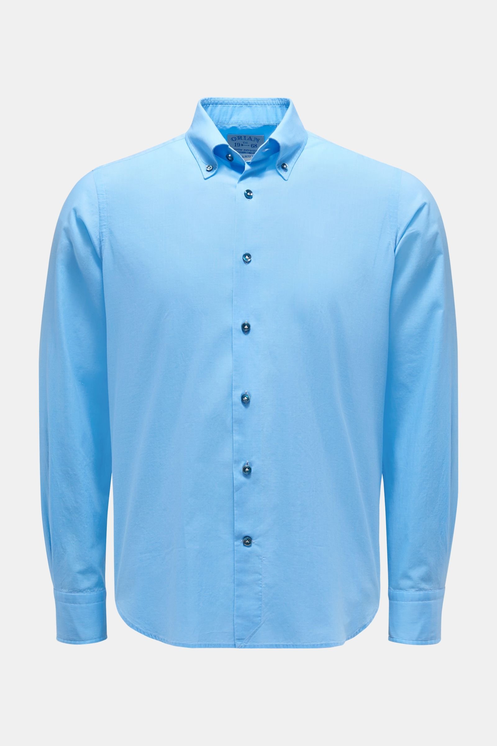 Casual Hemd Button-Down-Kragen azurblau