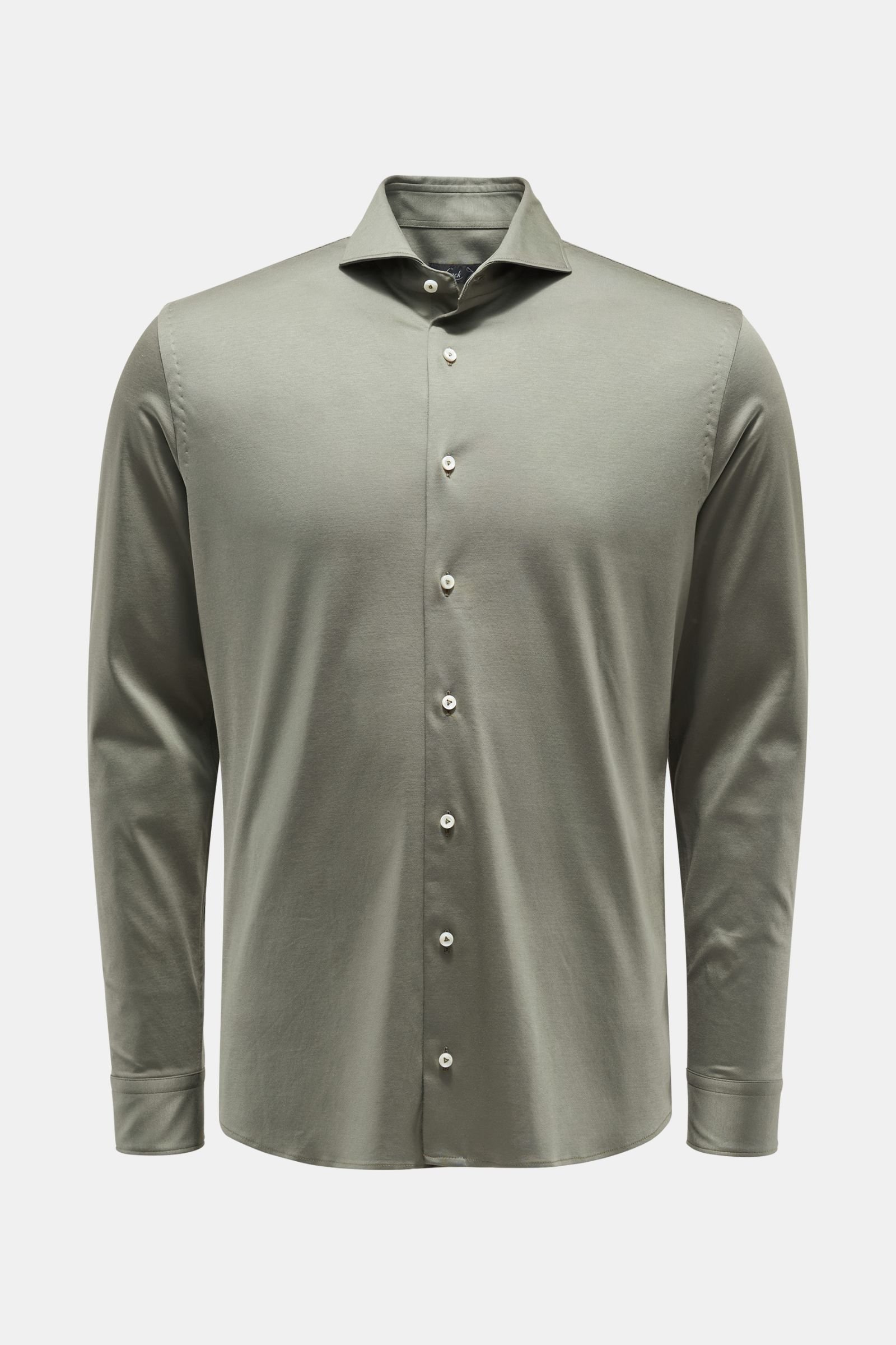 Jersey shirt shark collar 'M-Per-L' olive