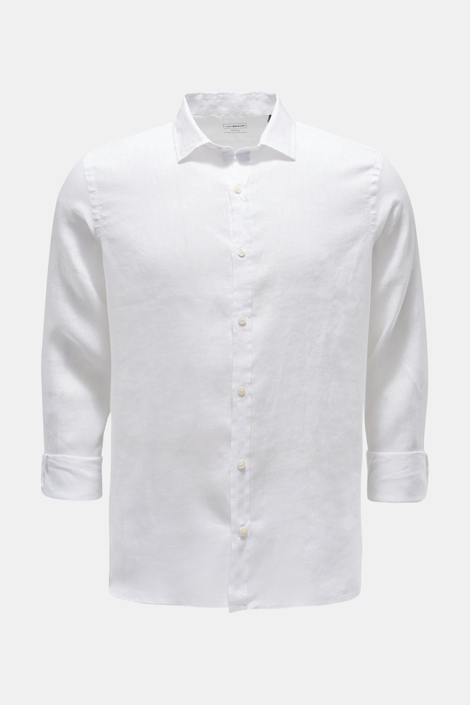 Linen shirt slim collar white