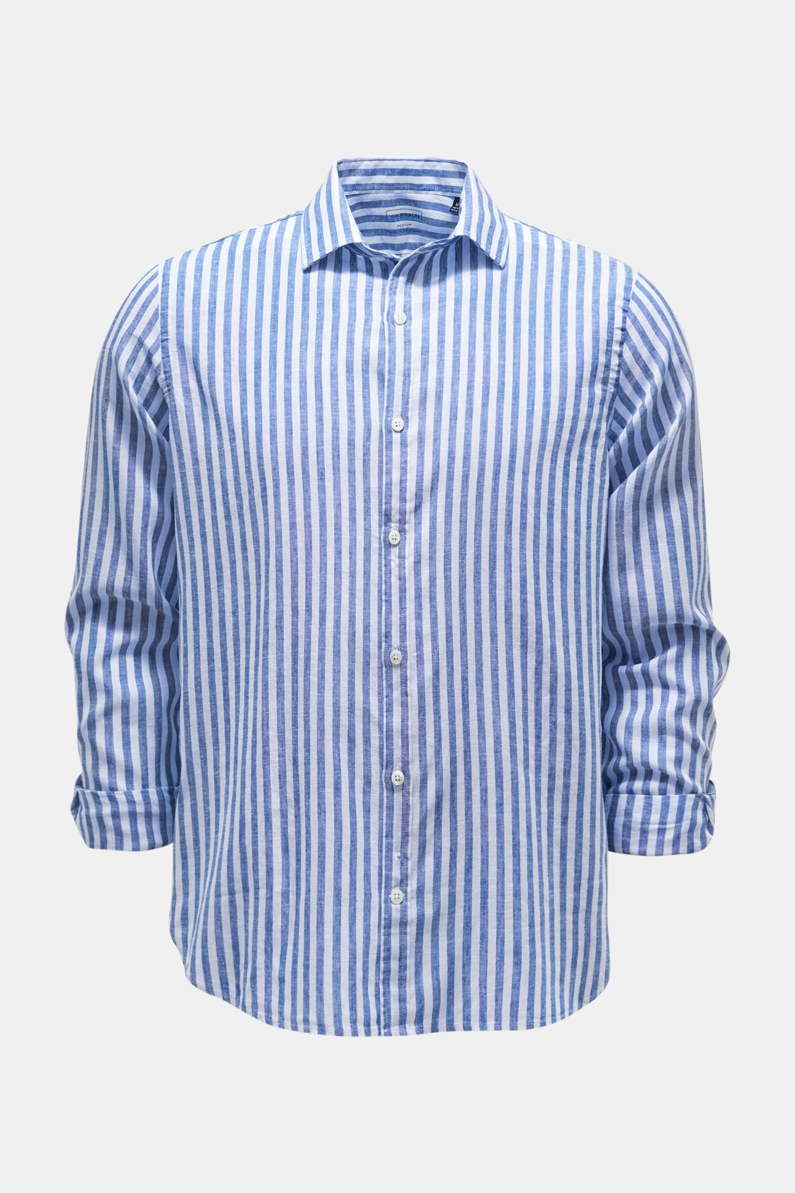 Casual Hemd schmaler Kragen dunkelblau/weiß gestreift