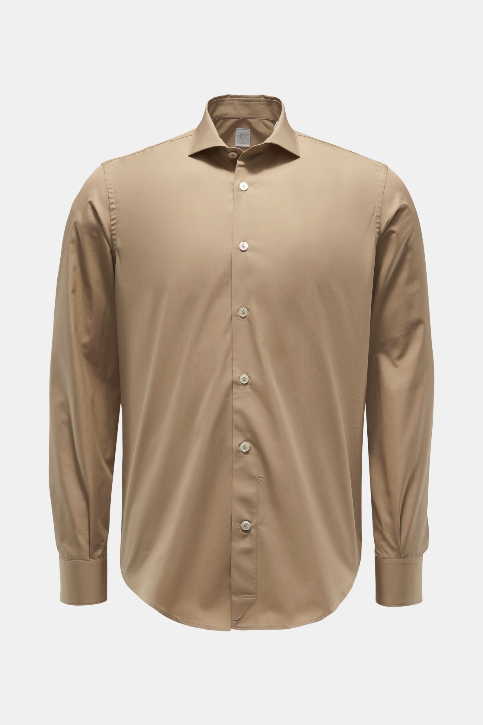Casual shirt slim collar light brown