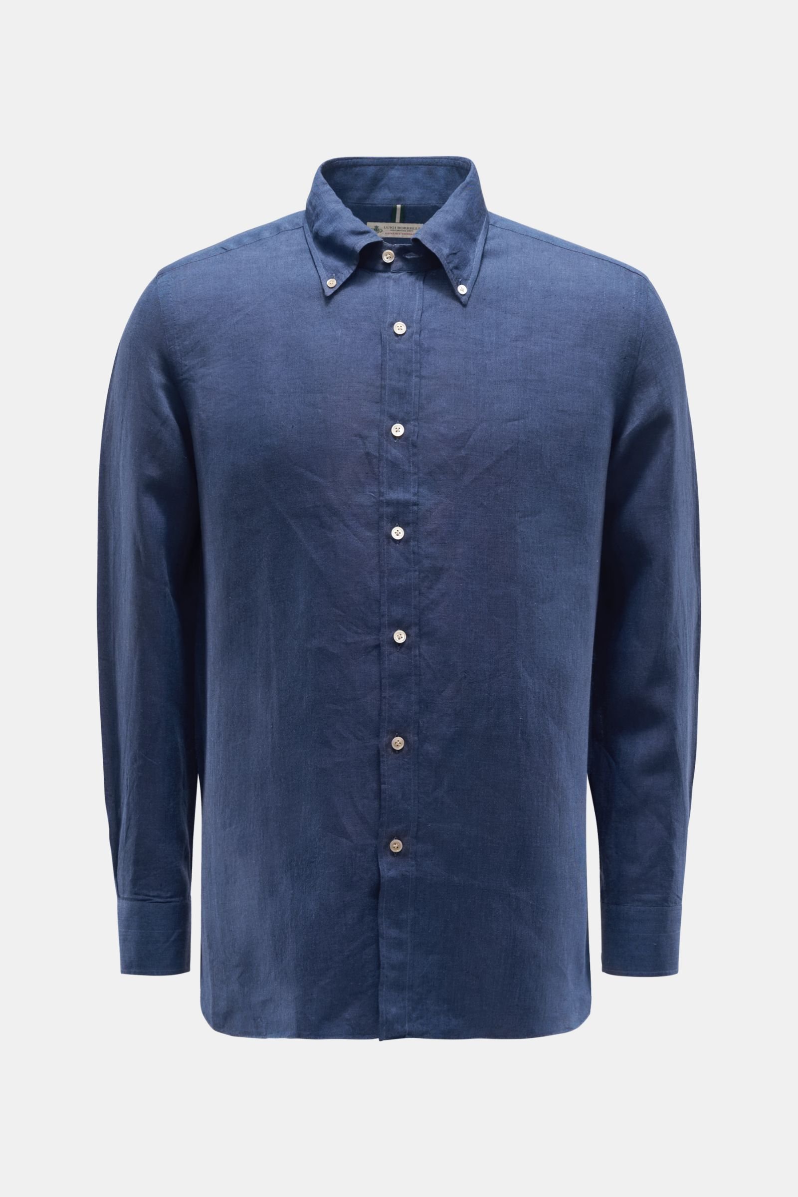 Linen shirt 'Gable' button-down collar navy