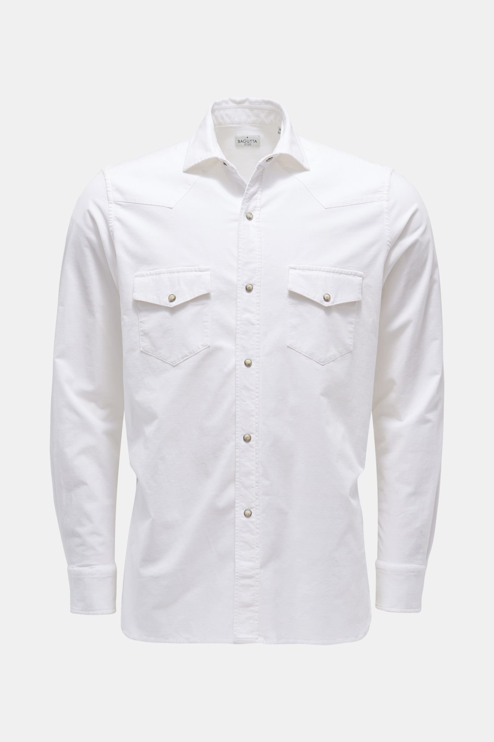 Corduroy shirt 'Detroit' narrow collar white