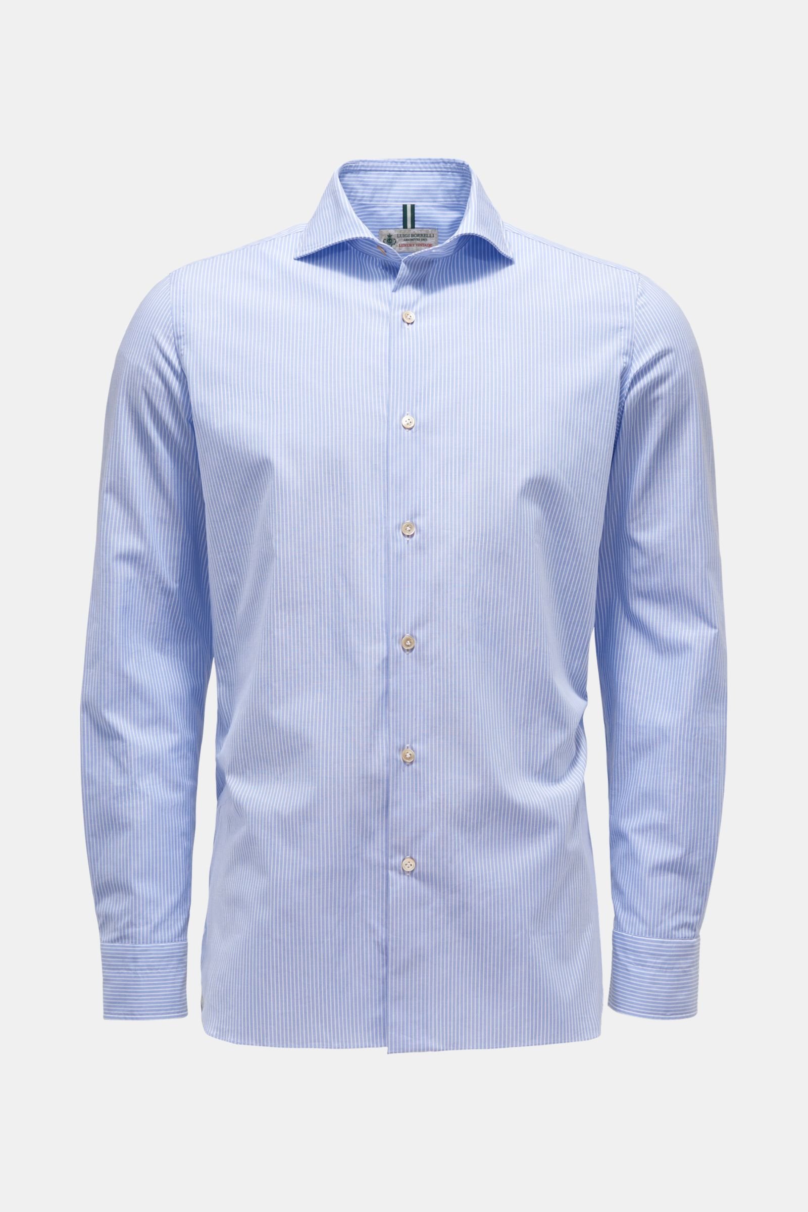 Oxford shirt 'Nando' shark collar light blue/white striped
