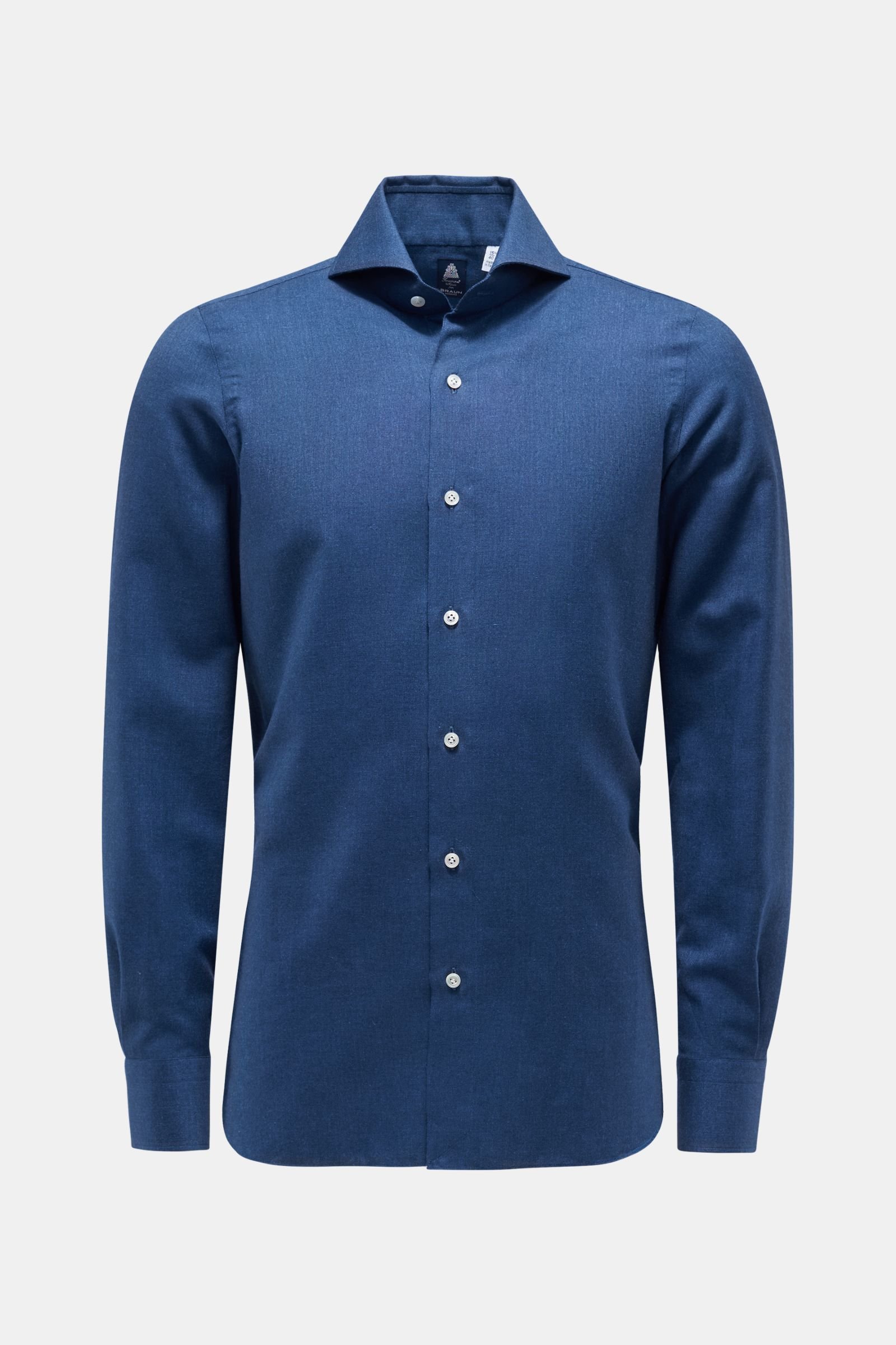 Oxford shirt 'Sergio Napoli' shark collar grey-blue