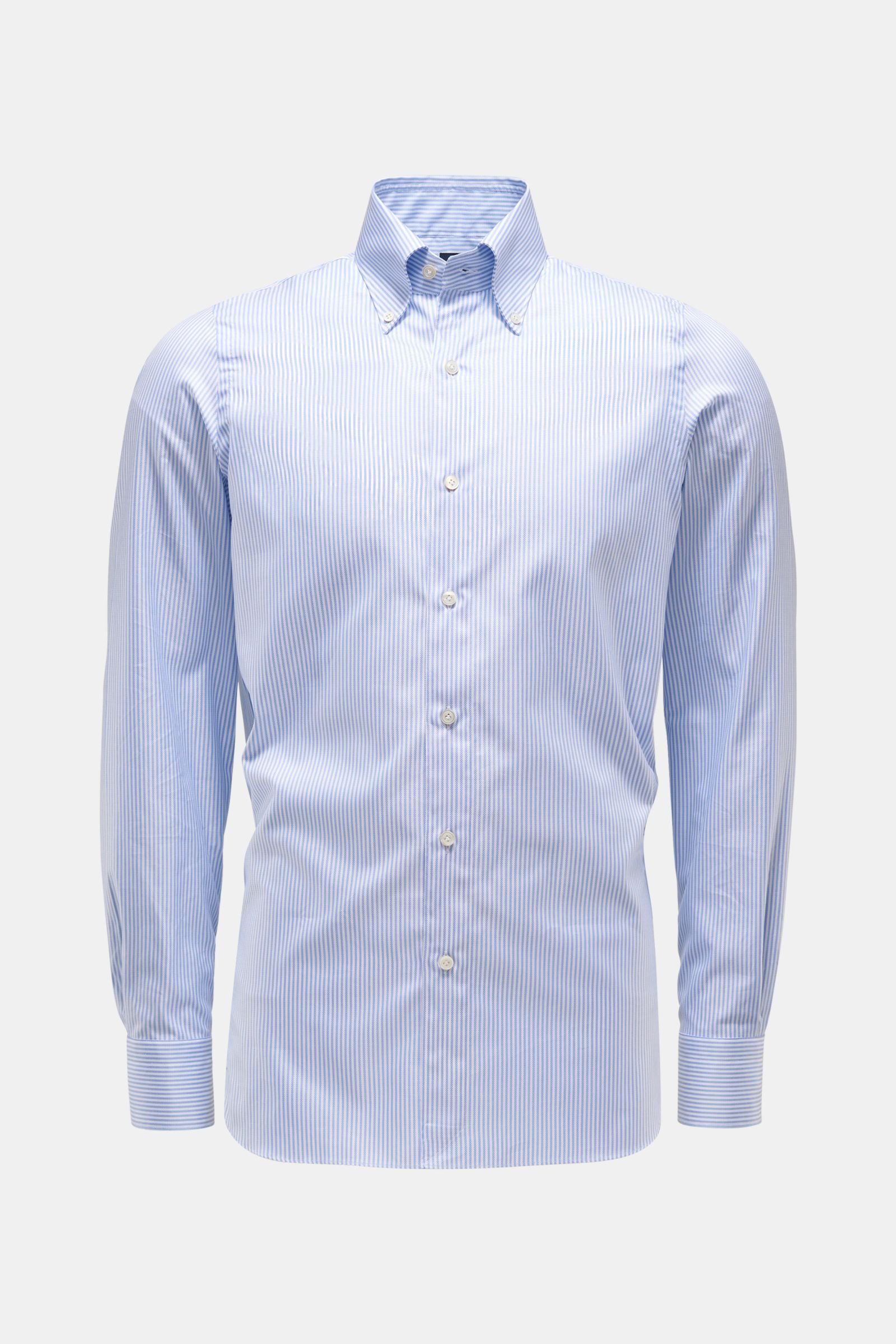 Oxfordhemd 'Lucio Gaeta' Button-Down-Kragen hellblau/weiß gestreift 