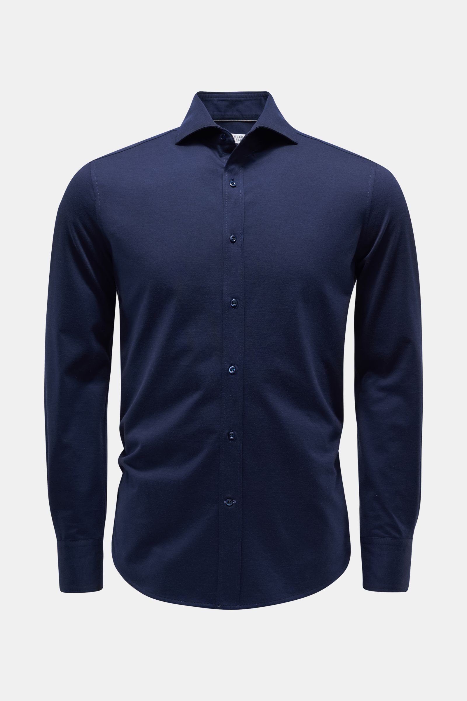 Jersey shirt shark collar dark blue