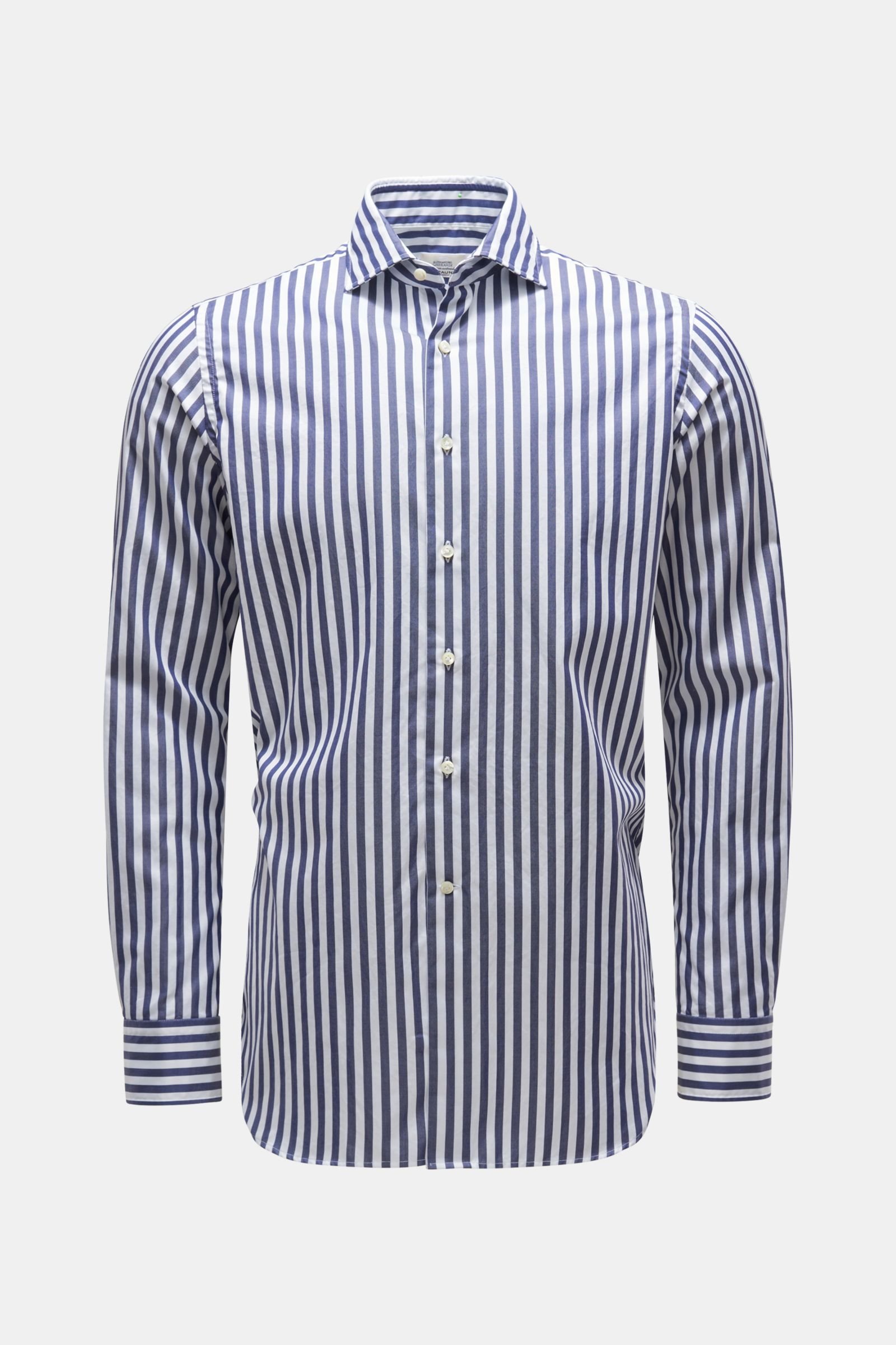 Casual shirt shark collar navy/white striped