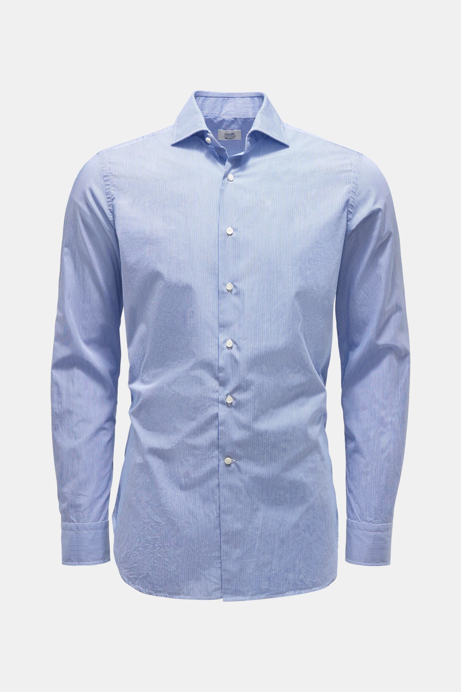 Casual shirt shark collar smoky blue/white striped