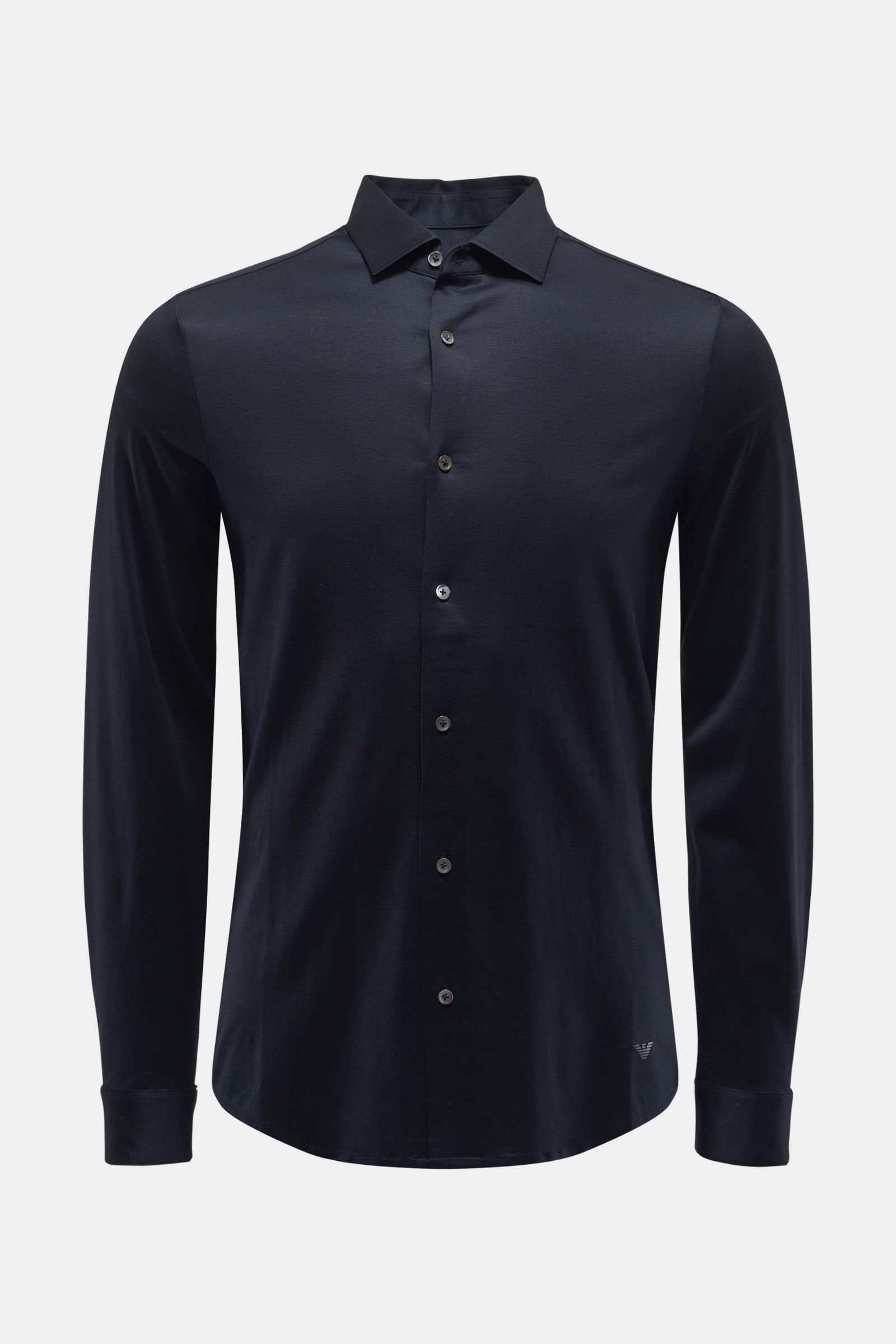 Jersey shirt with slim collar navy