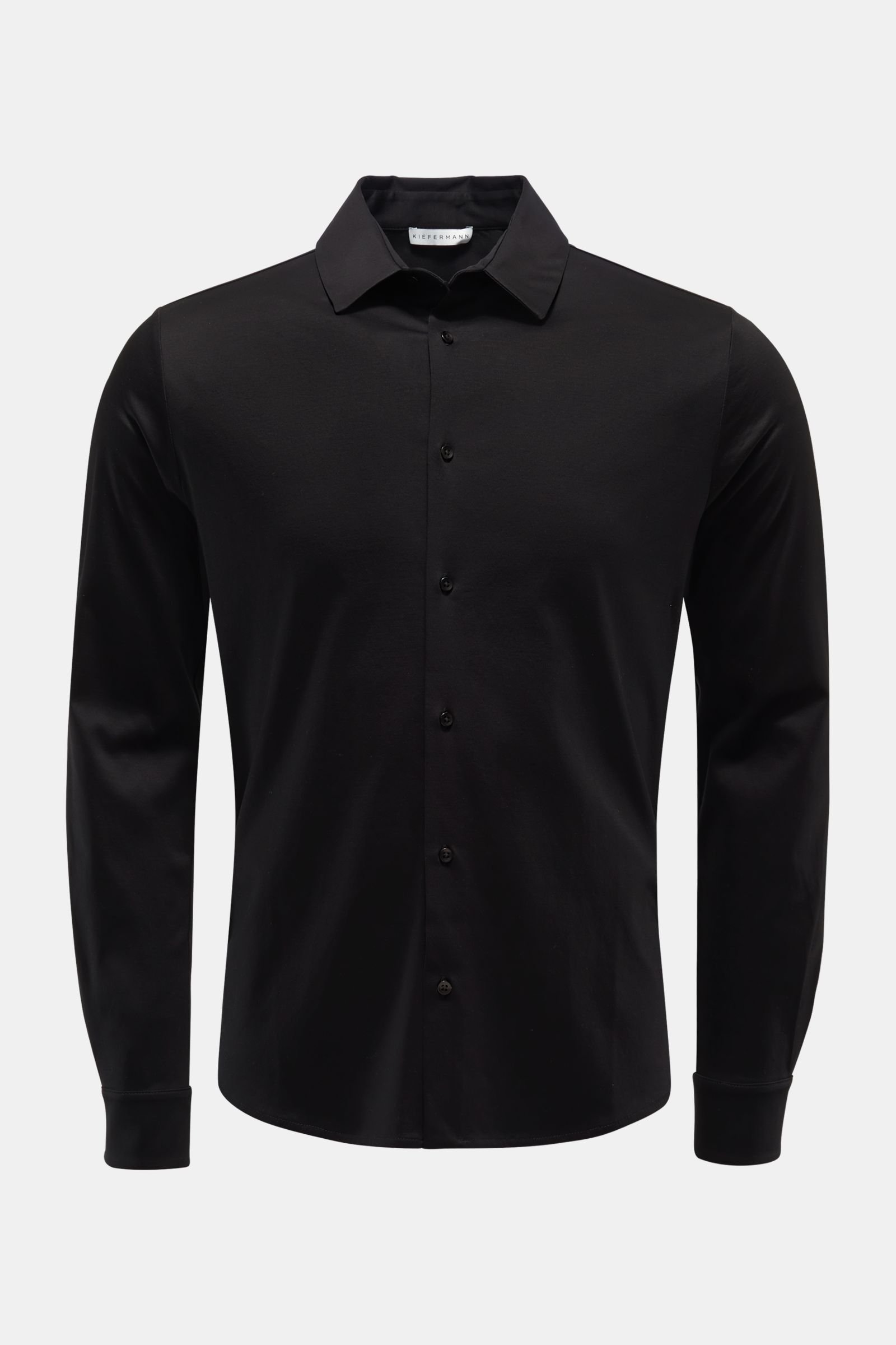 Jersey shirt 'Pius' narrow collar black