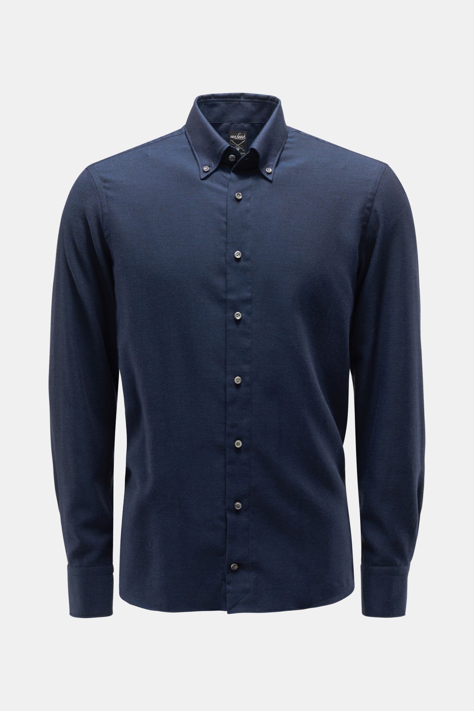 Flannel shirt 'Malon-LTFW' button-down collar navy