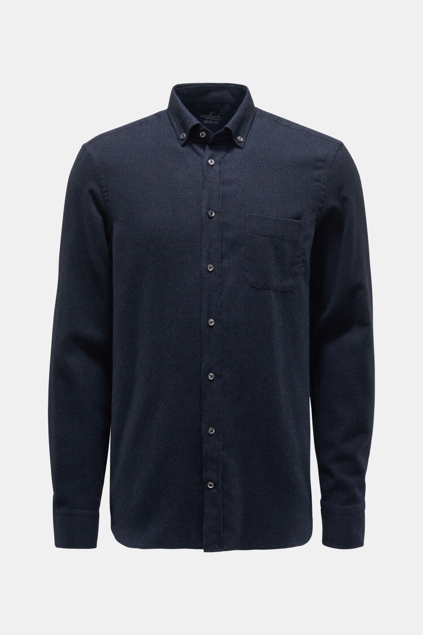 Flannel shirt 'Roy-LTF' button-down collar navy