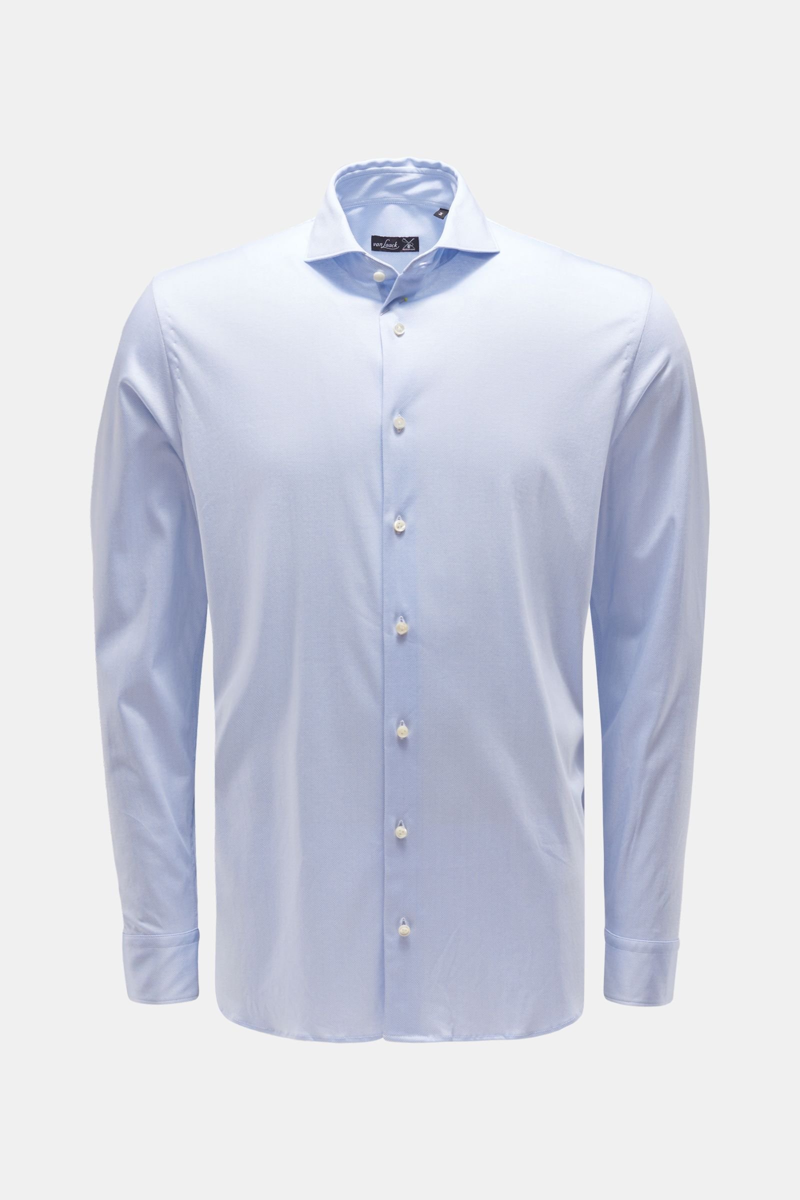 Jersey shirt shark collar 'M-Per-L' light blue/white patterned
